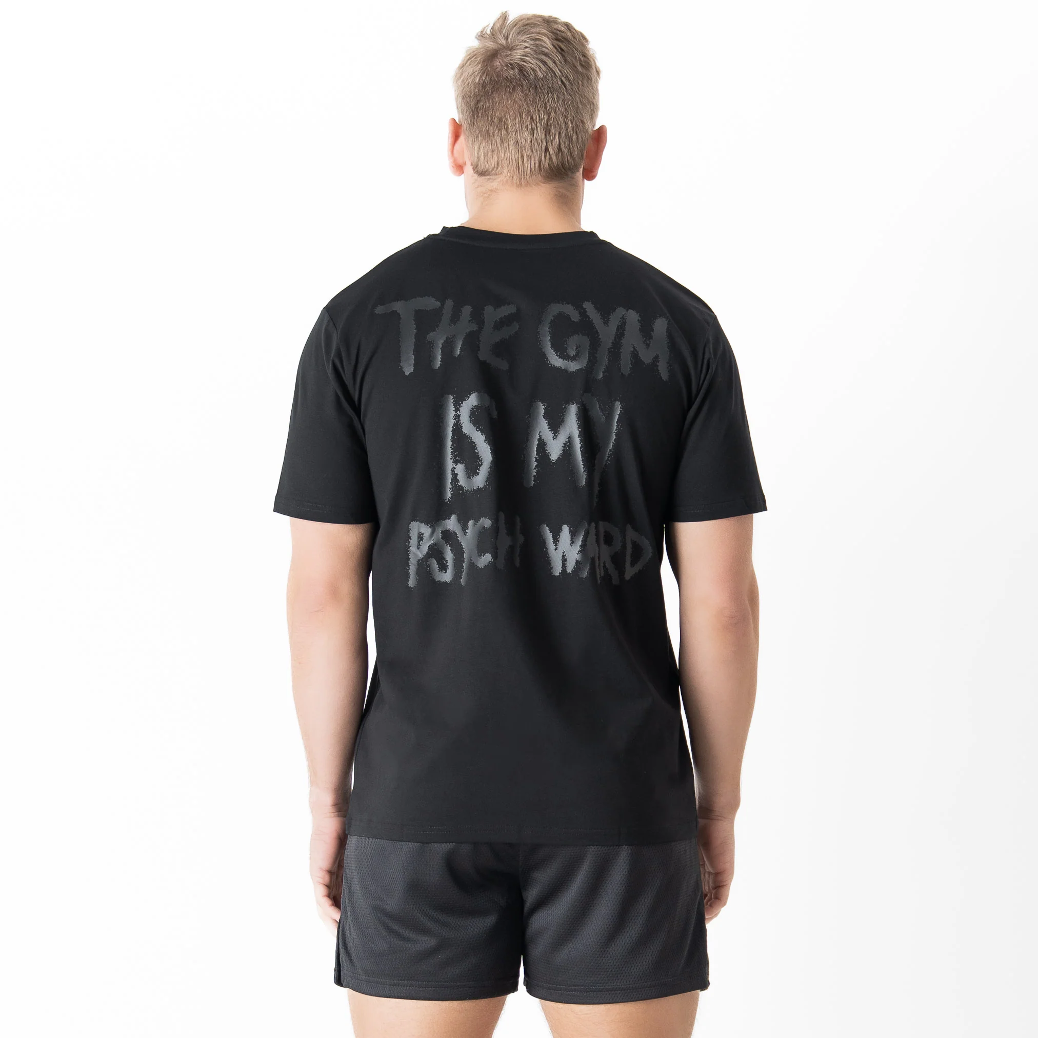THE GYM IS MY PSYCH WARD T-SHIRT - BLACKOUT - Image 4