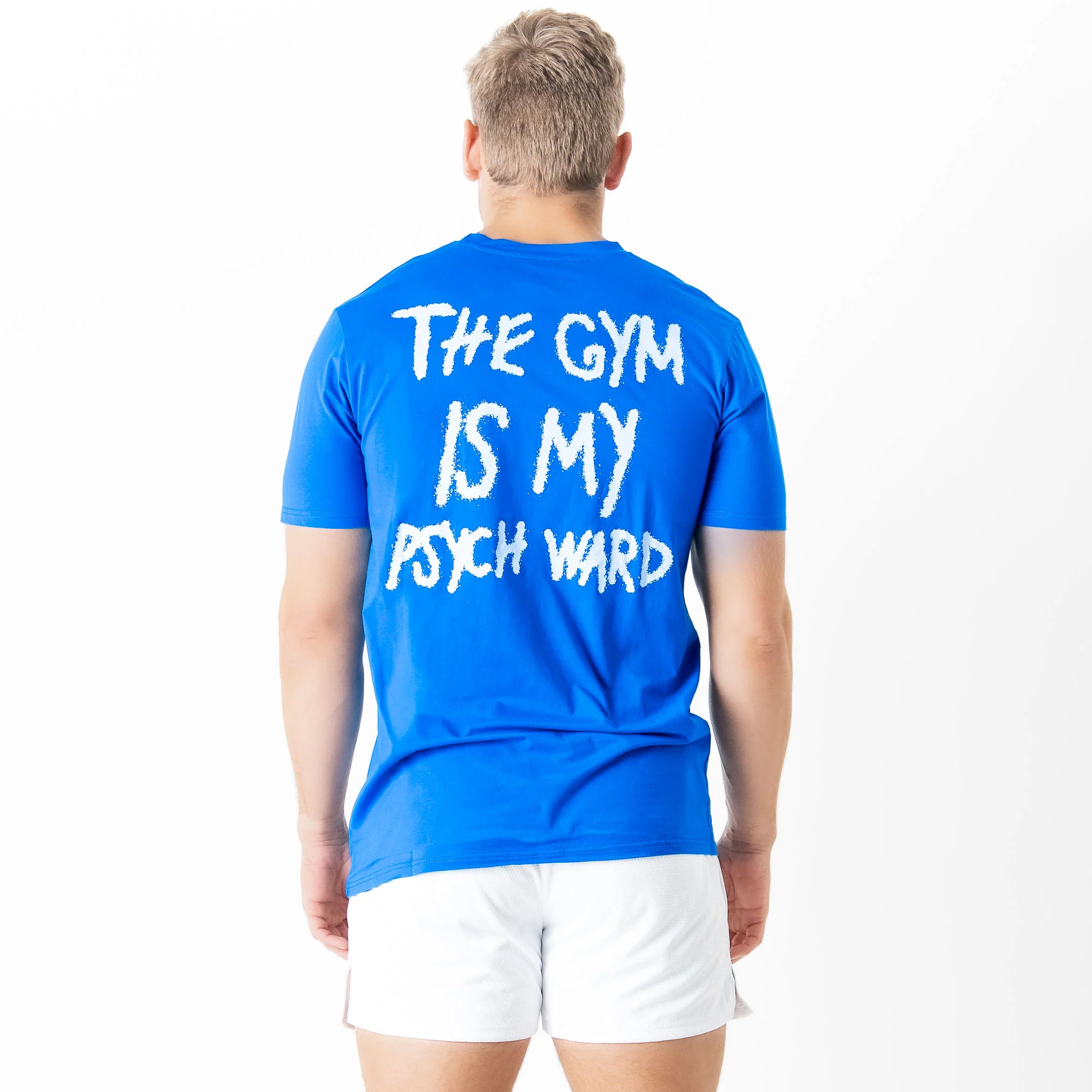 THE GYM IS MY PSYCH WARD T-SHIRT - BLUE - Image 4