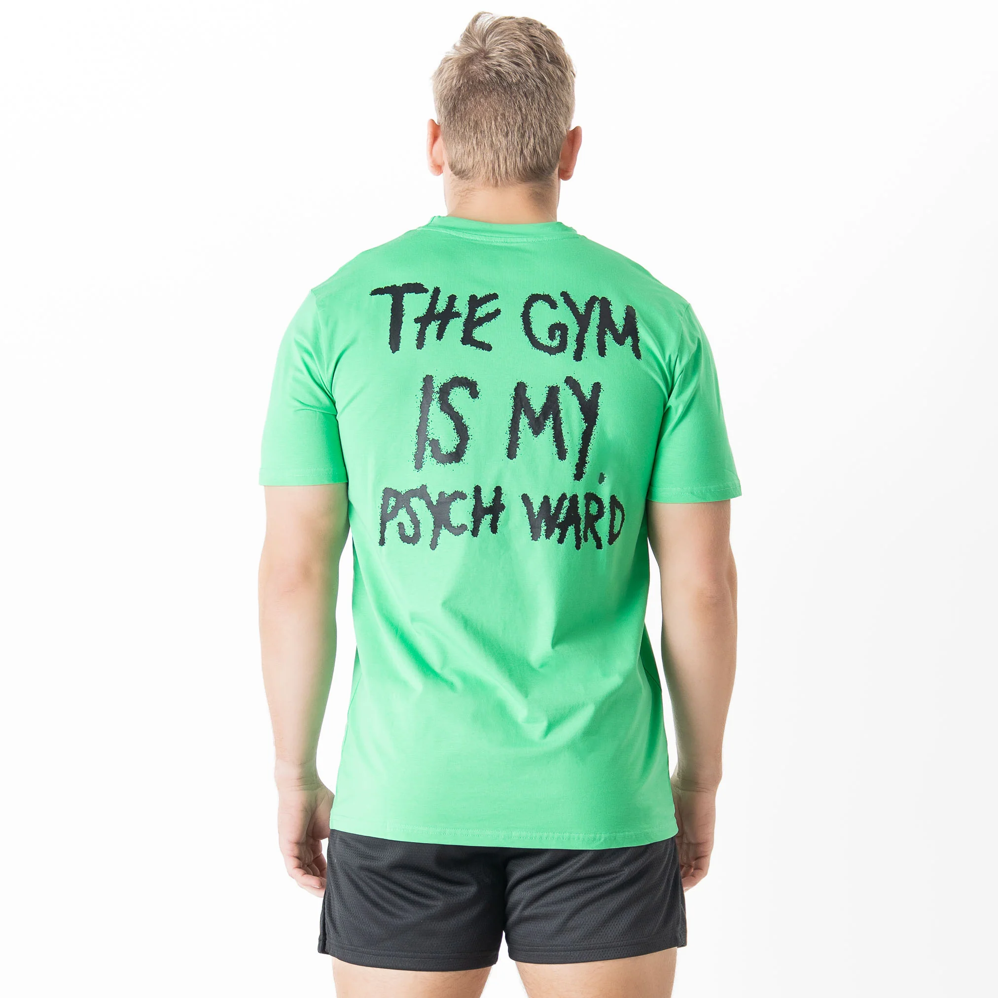 THE GYM IS MY PSYCH WARD T-SHIRT - GREEN / BLACK - Image 4