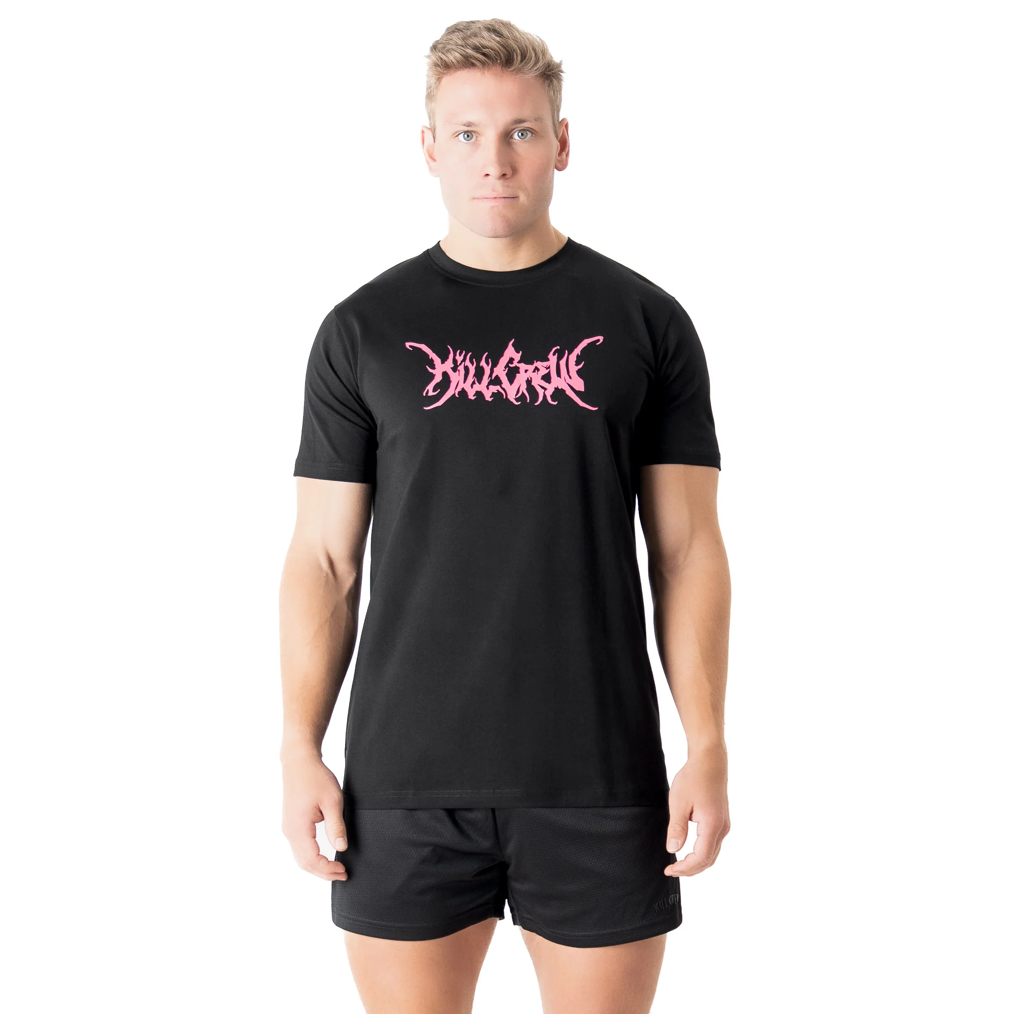 THE GYM IS MY PSYCH WARD T-SHIRT - PINK / BLACK - Image 3