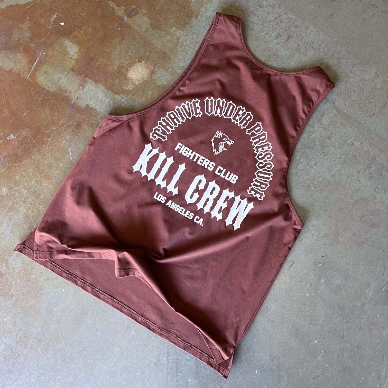 THRIVE UNDER PRESSURE TANK TOP - BROWN / WHITE - Image 4