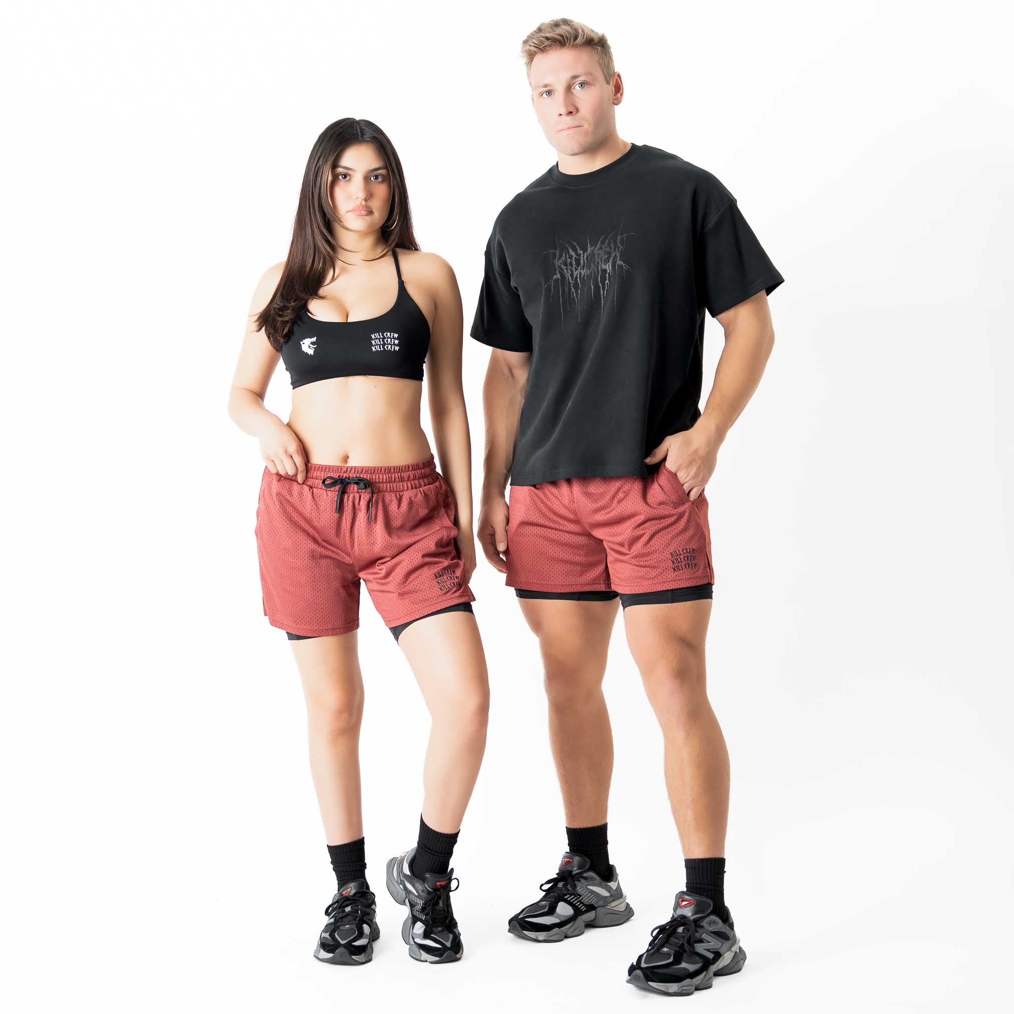 TRAINING SHORT WITH LINER - MAROON - Image 2