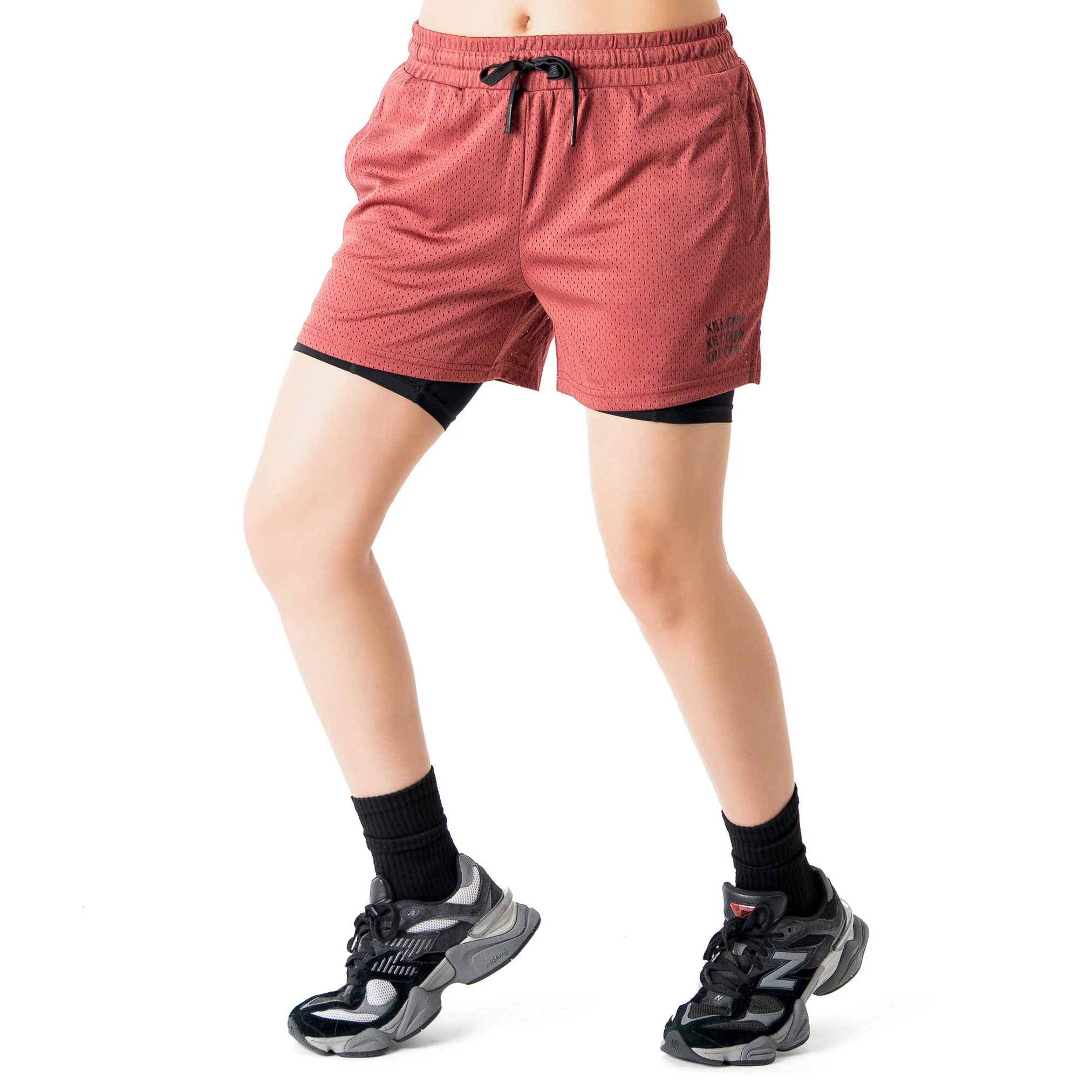 TRAINING SHORT WITH LINER - MAROON - Image 5