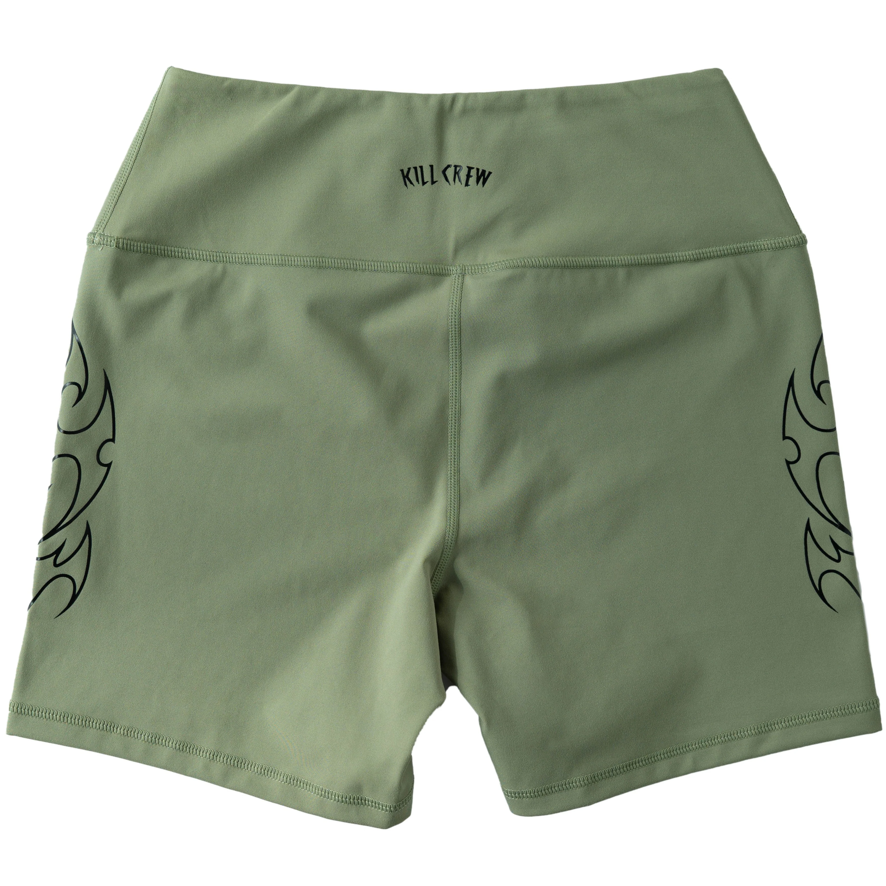 TRIBAL BIKER SHORTS - GREEN / BLACK - Image 4