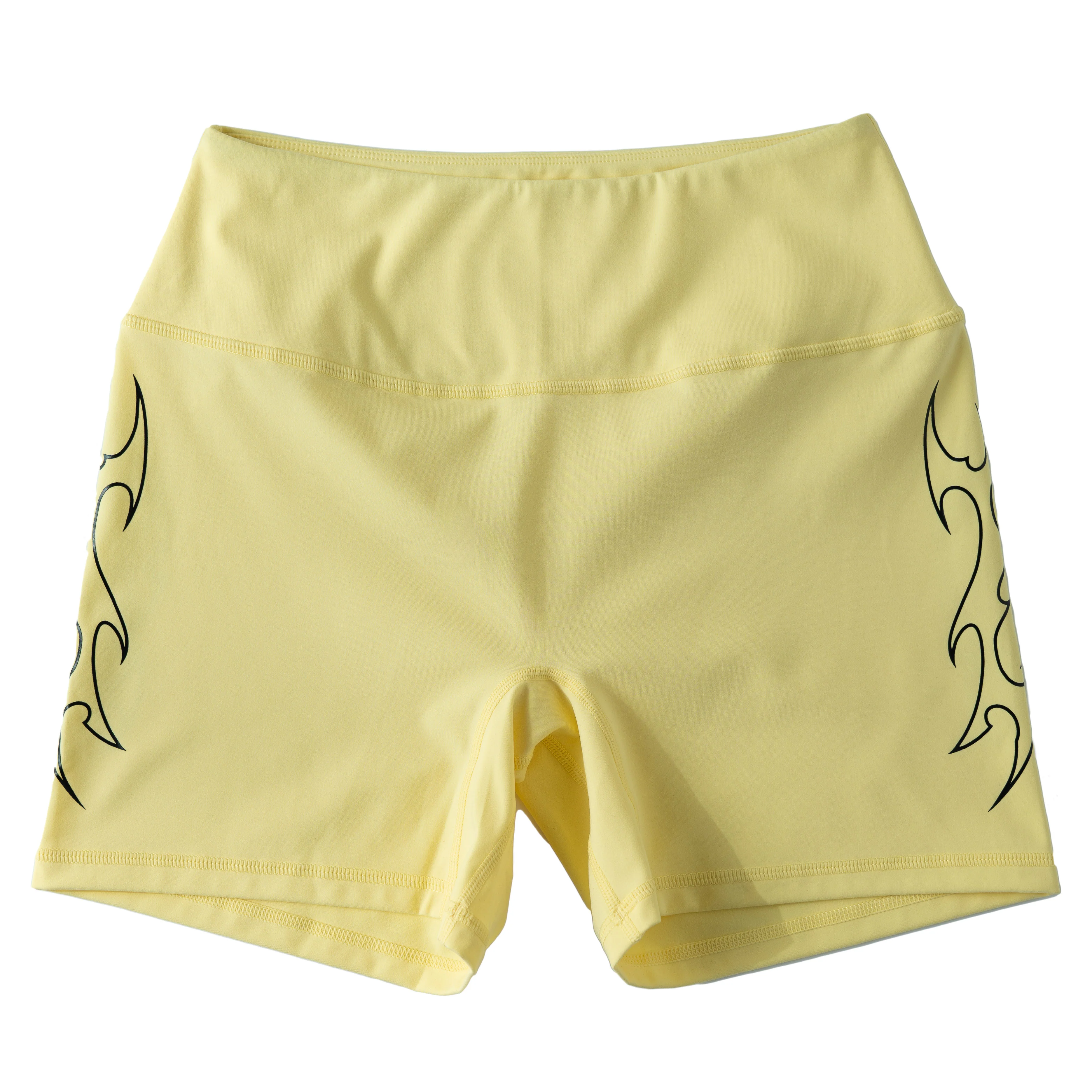 TRIBAL BIKER SHORTS - YELLOW / BLACK - Image 3