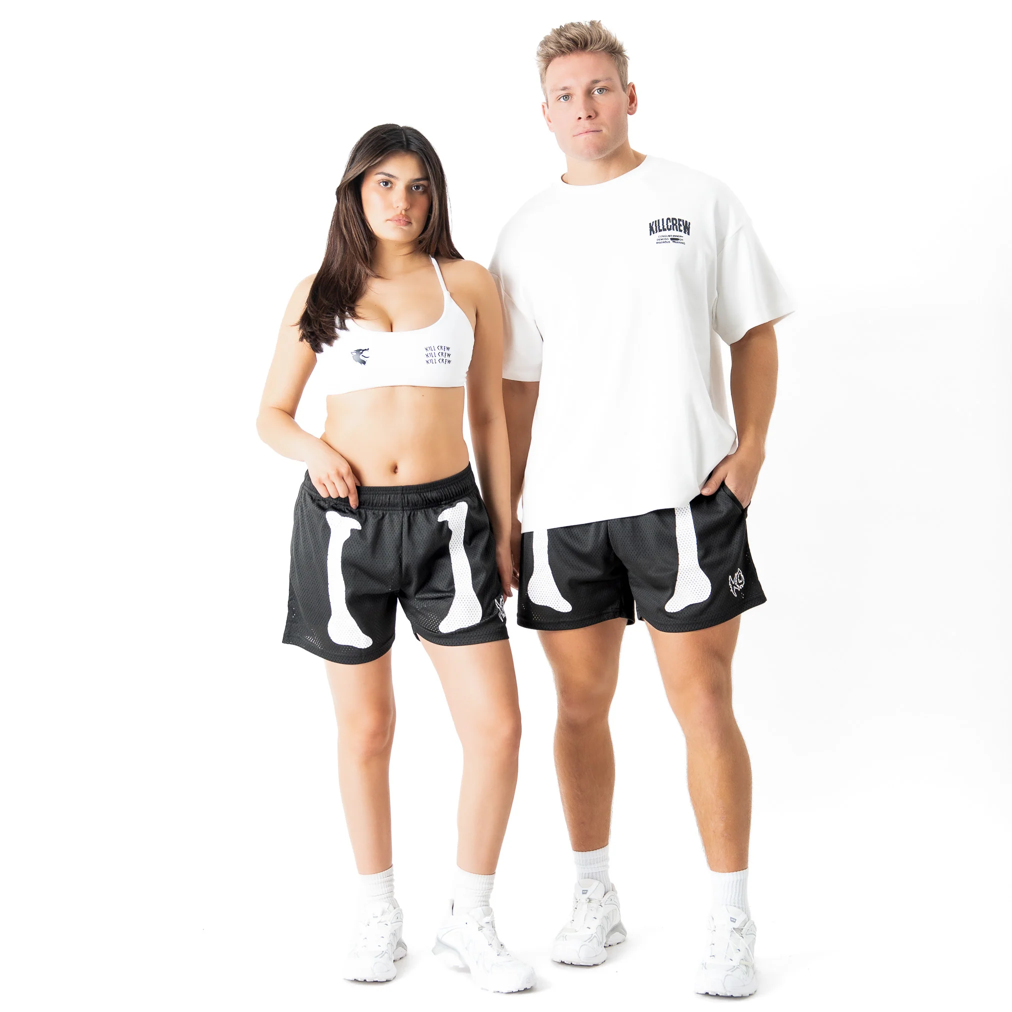 VENTED MESH SHORTS BONE DRY - BLACK / WHITE - Image 2