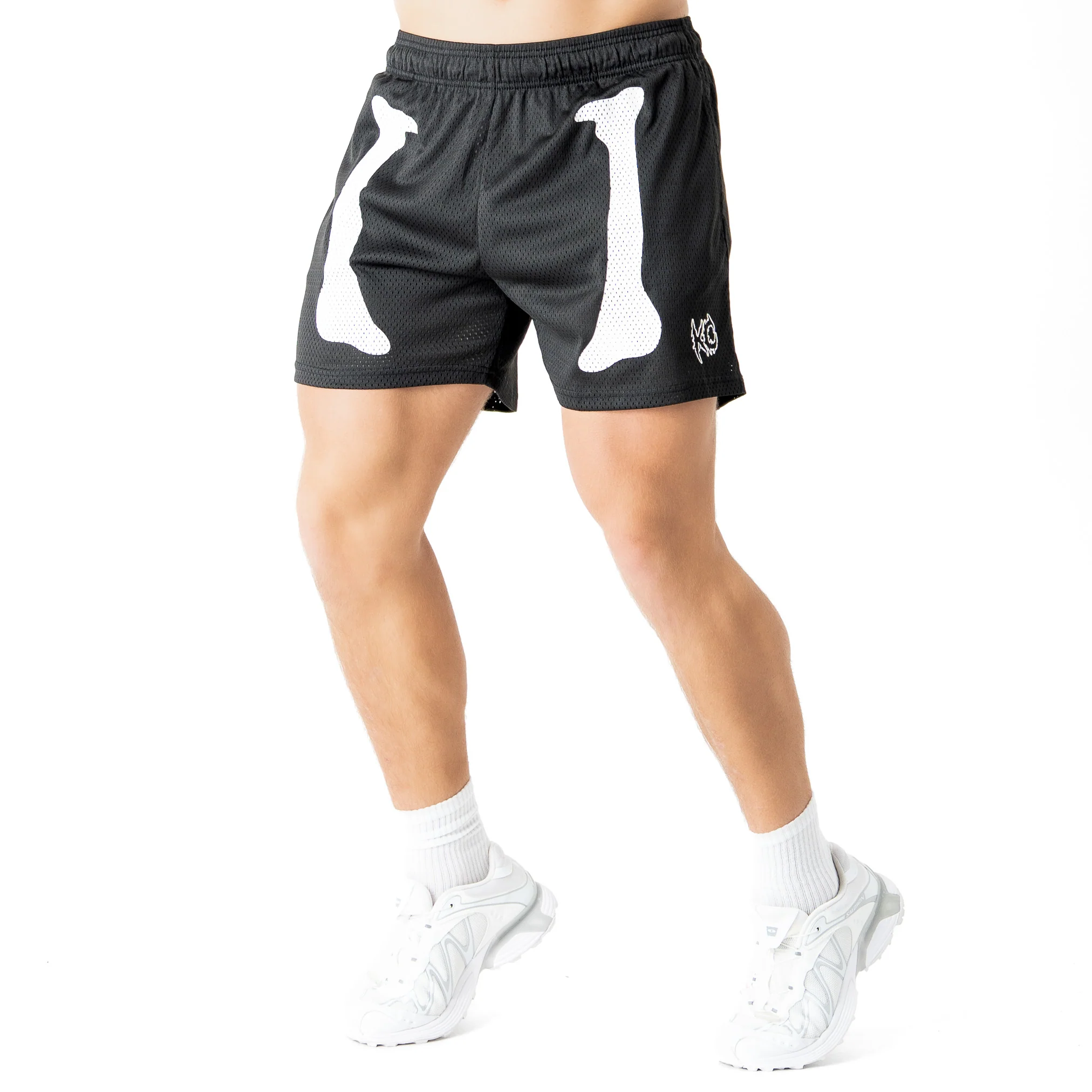 VENTED MESH SHORTS BONE DRY - BLACK / WHITE - Image 3