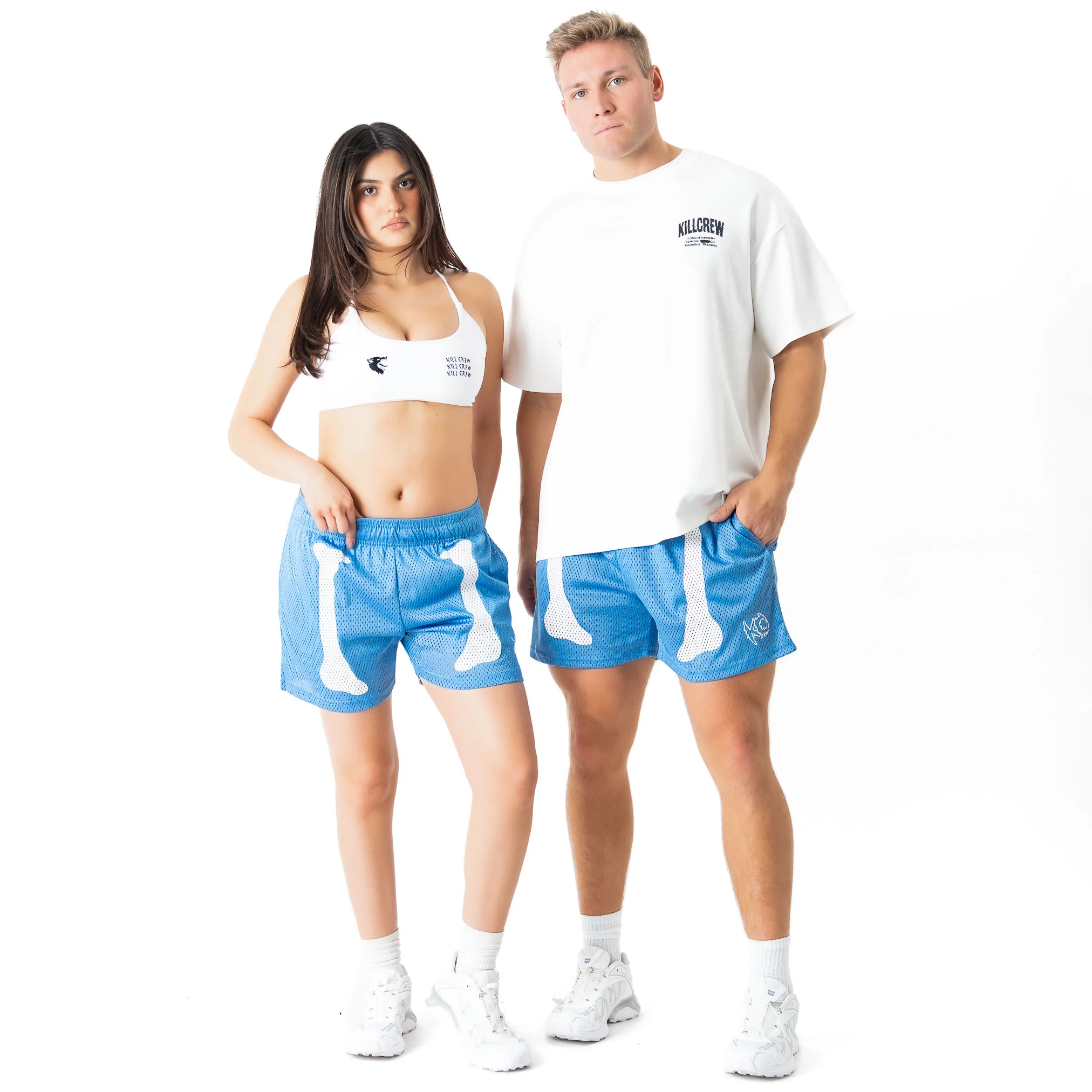 VENTED MESH SHORTS BONE DRY - BLUE / WHITE - Image 2