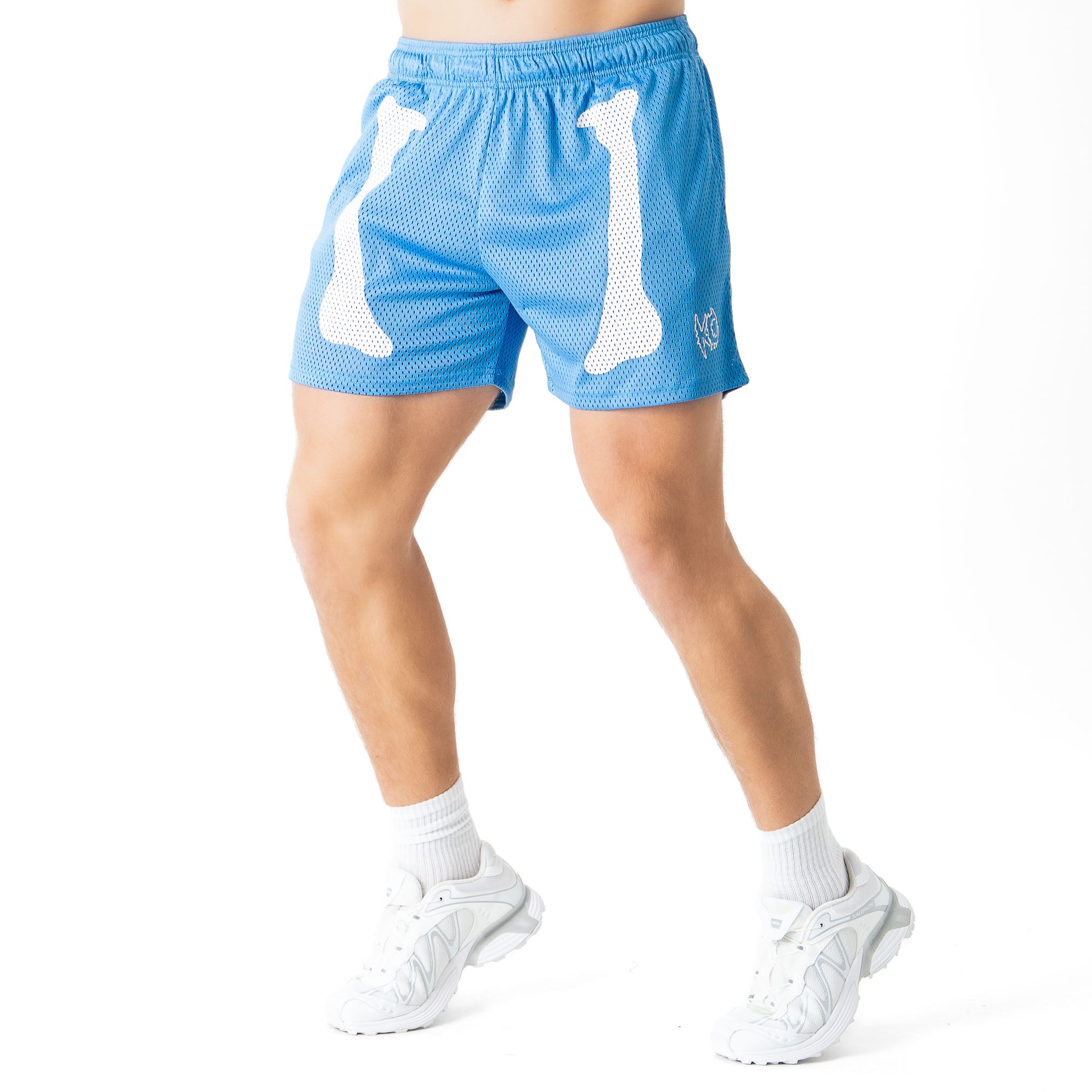 VENTED MESH SHORTS BONE DRY - BLUE / WHITE - Image 3