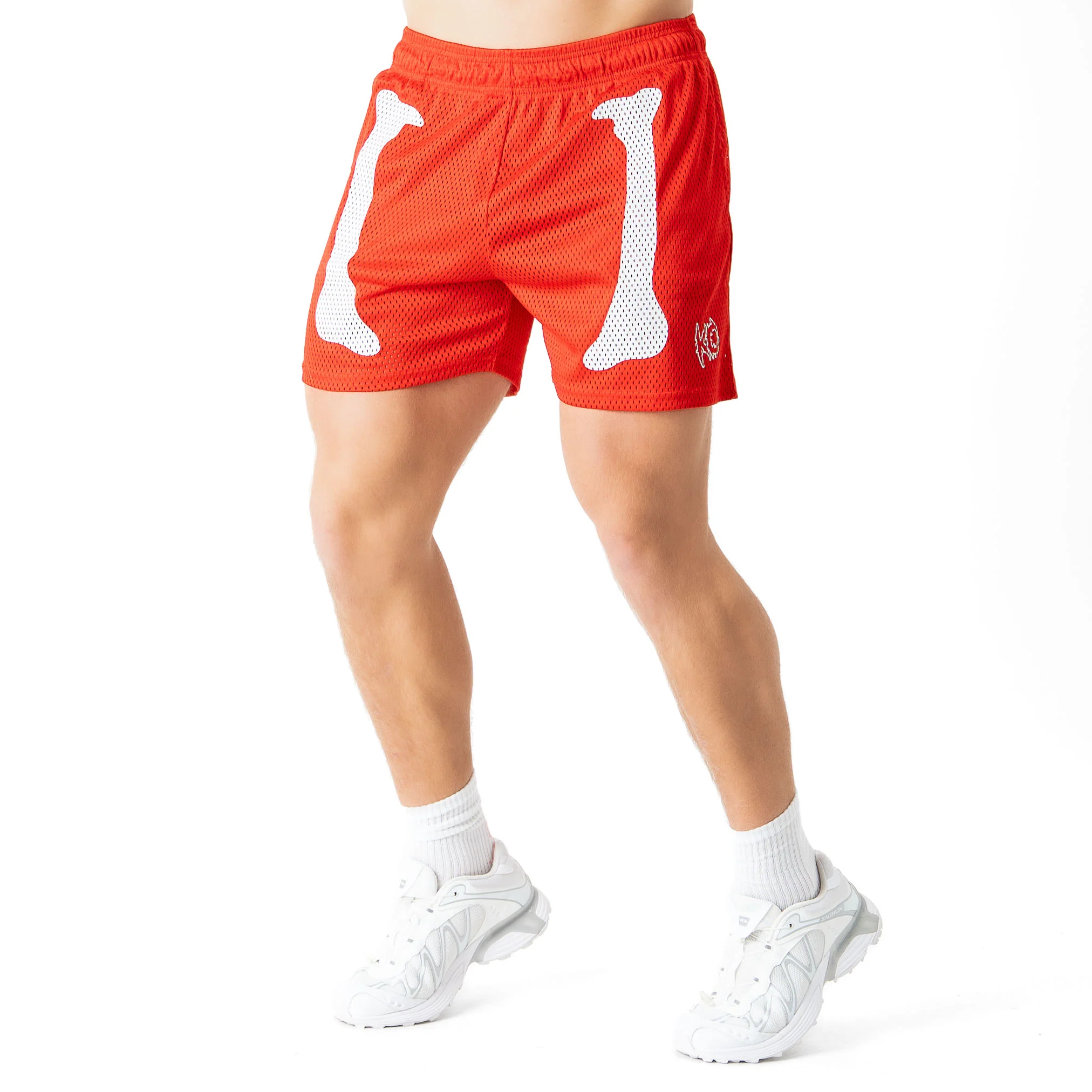 VENTED MESH SHORTS BONE DRY - RED / WHITE - Image 3