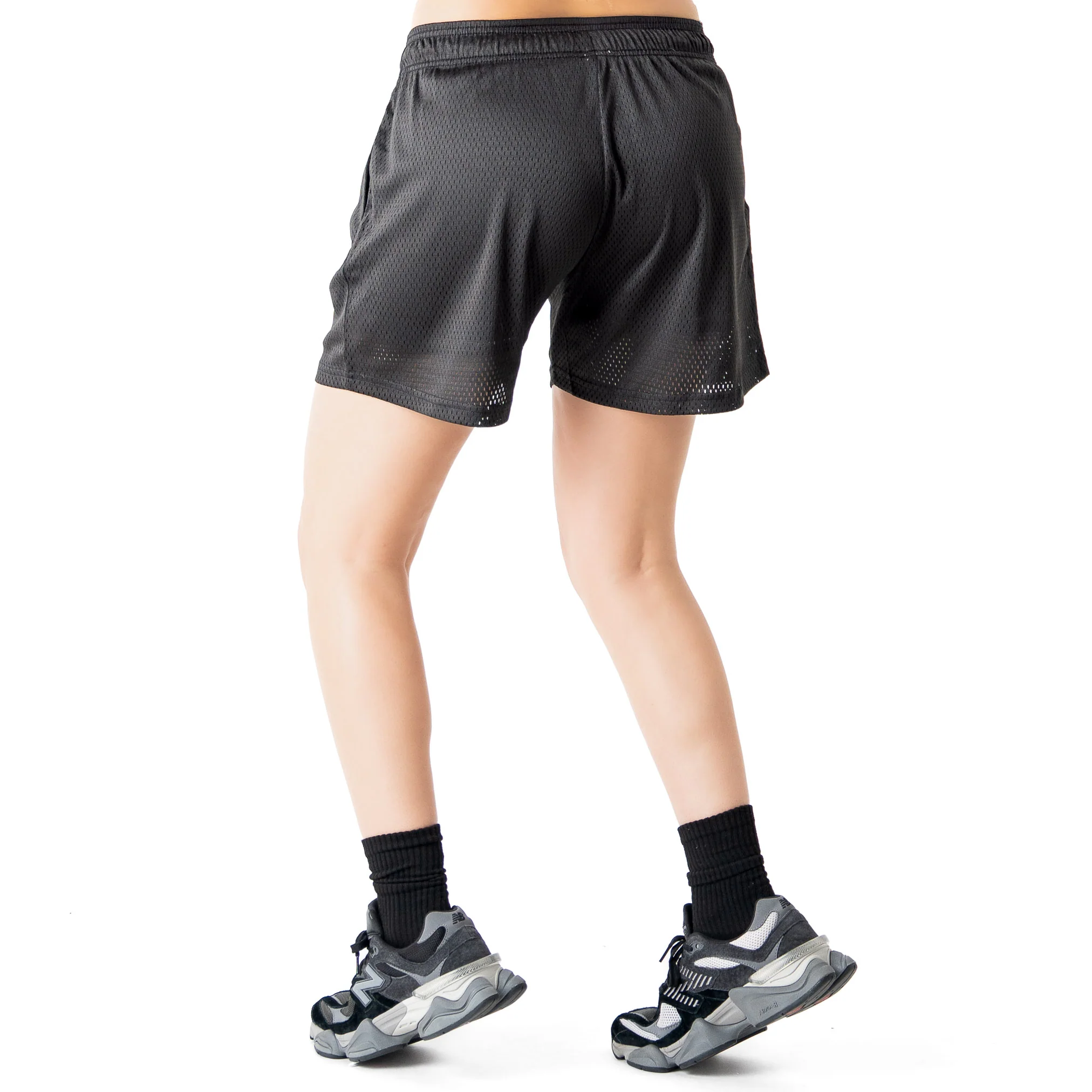 VENTED MESH SHORTS SCRIPT  - BLACK / CREAM - Image 6