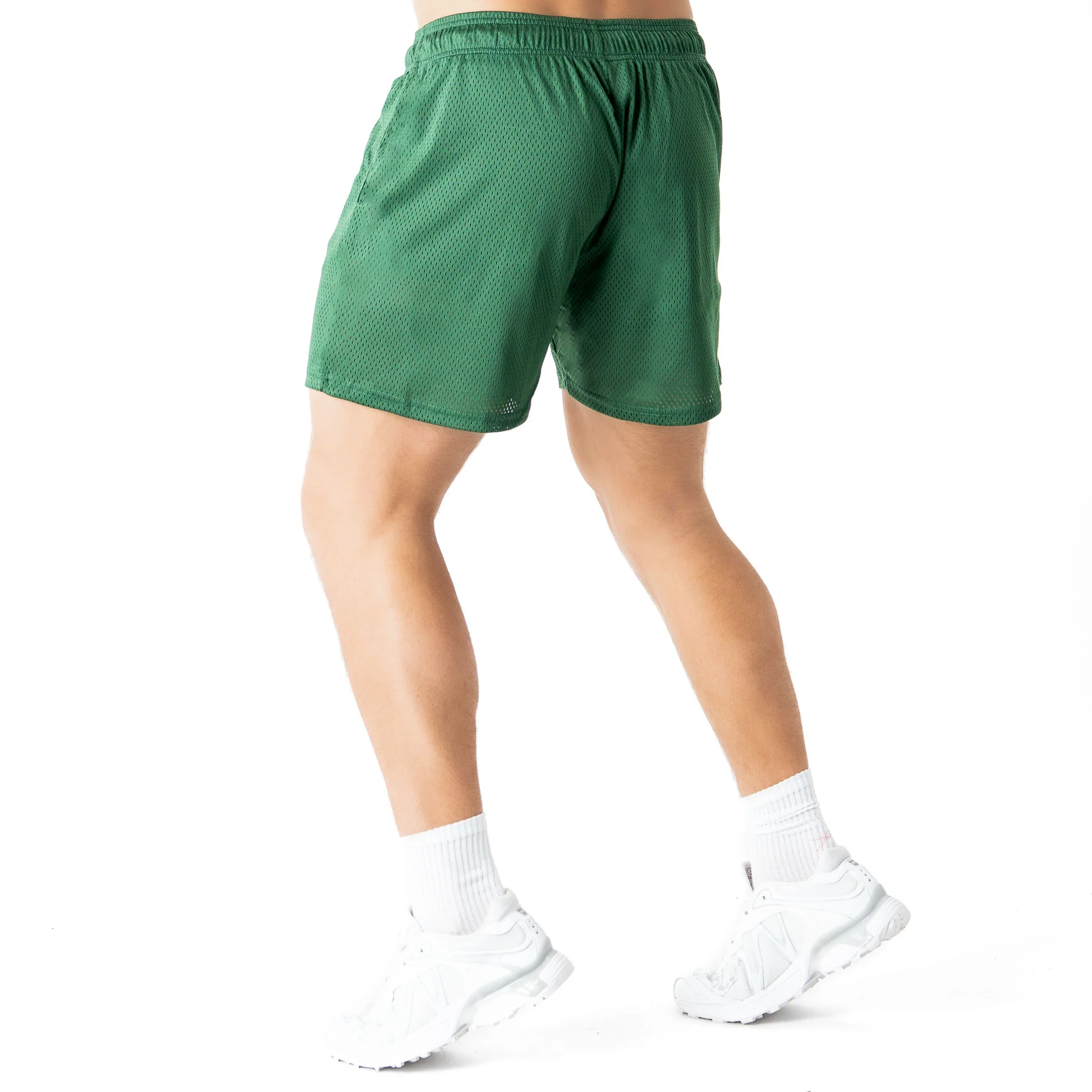VENTED MESH SHORTS SCRIPT - GREEN / GOLD - Image 4