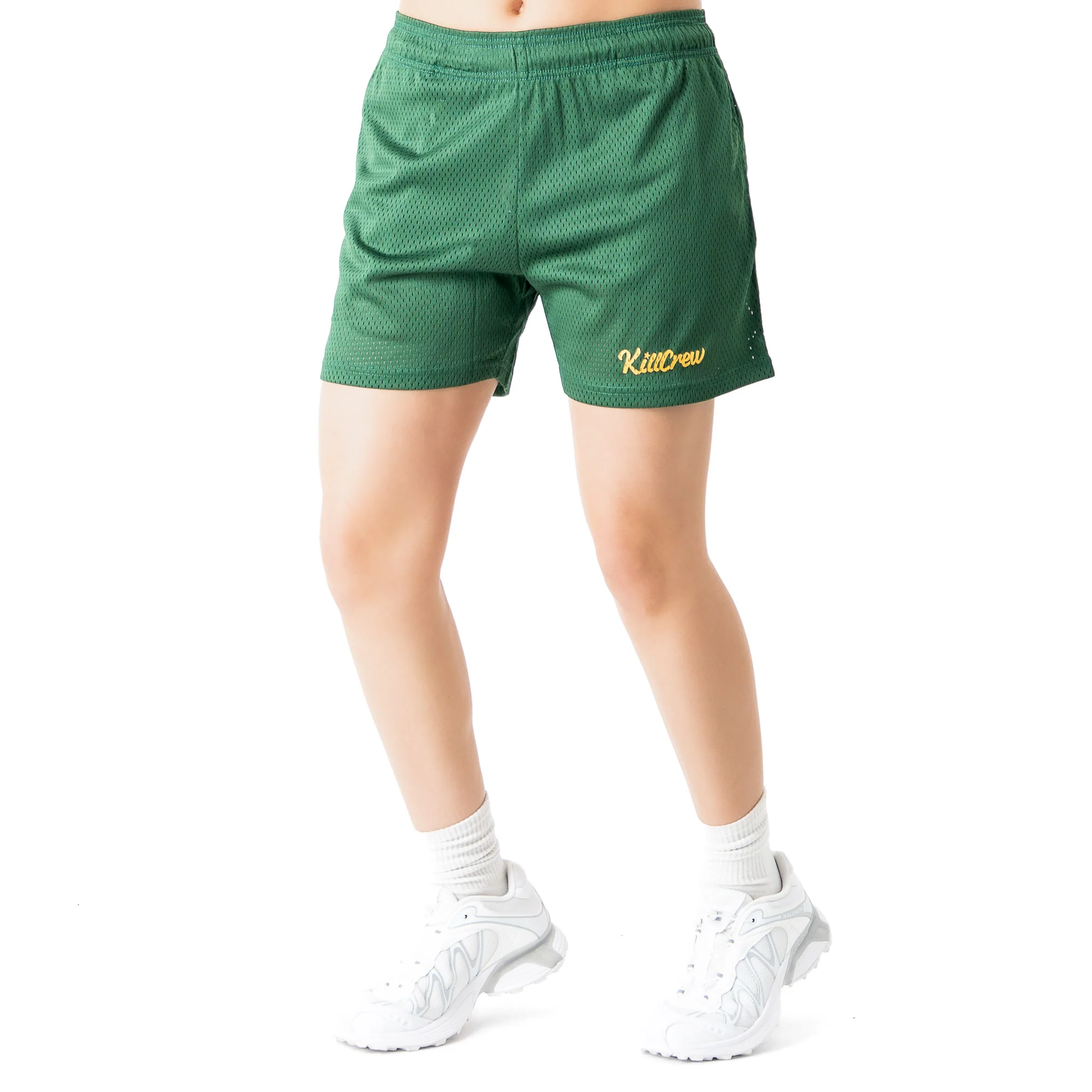 VENTED MESH SHORTS SCRIPT - GREEN / GOLD - Image 5