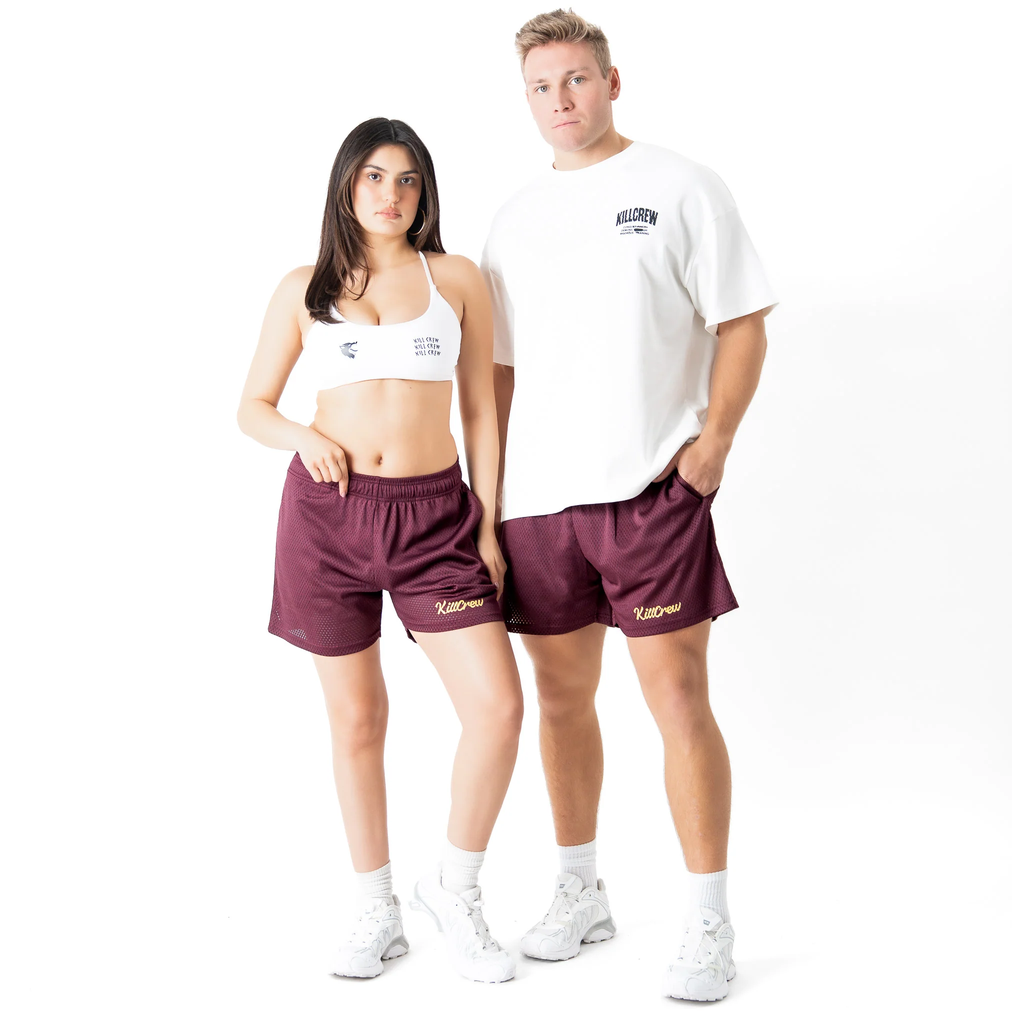VENTED MESH SHORTS SCRIPT - MAROON / GOLD - Image 2