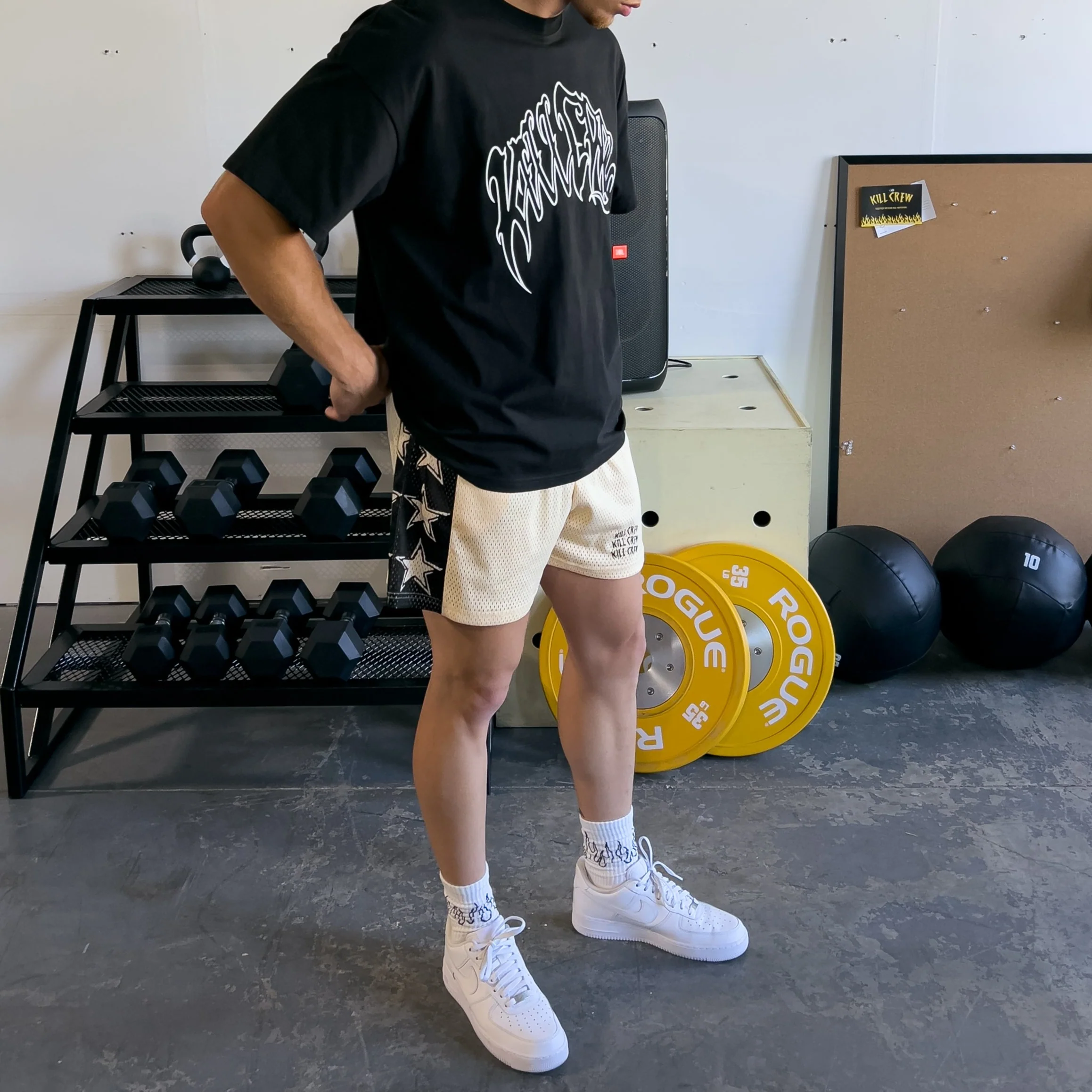 VENTED MESH SHORTS ALL STAR - BLACK / CREAM - Image 3