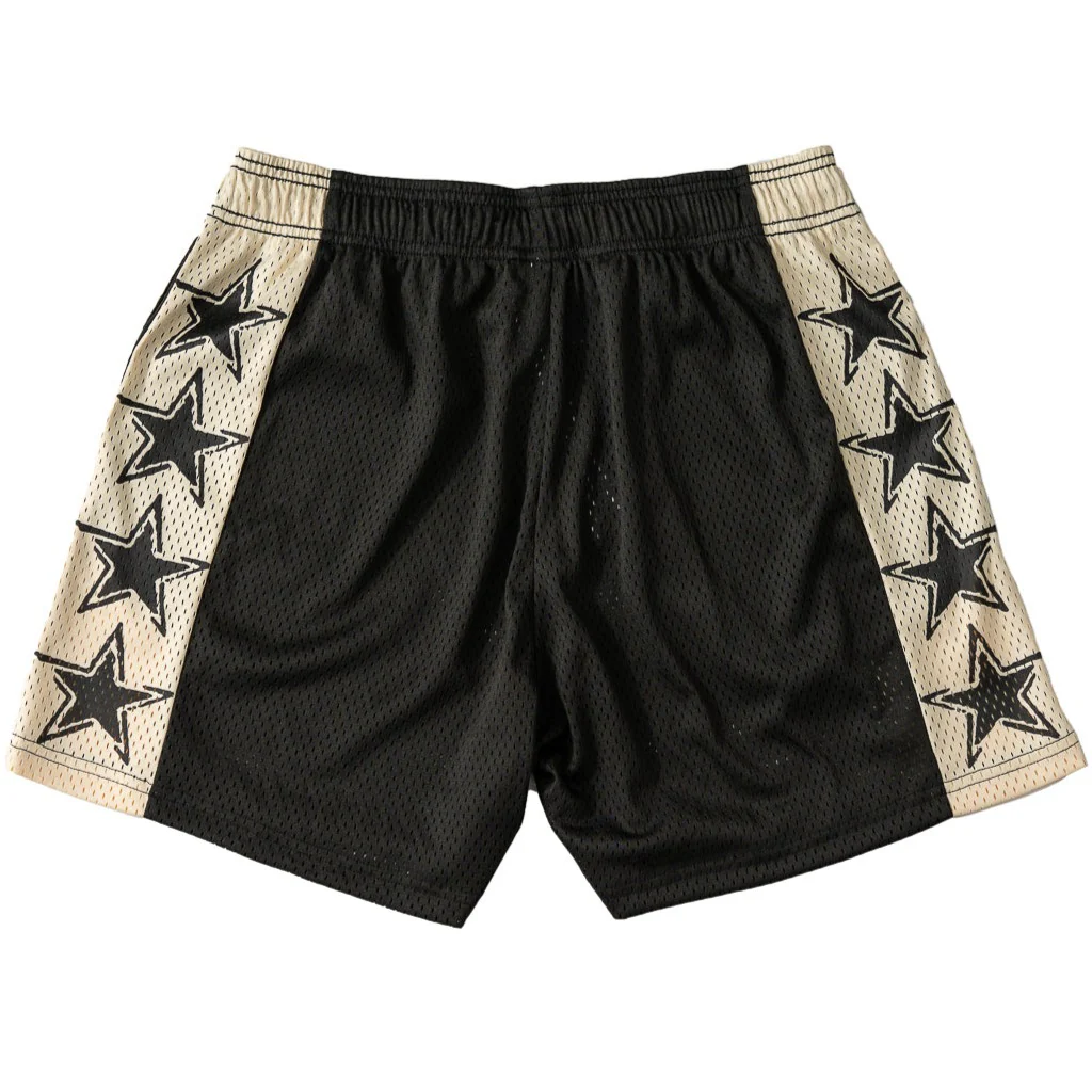 VENTED MESH SHORTS ALL STAR - BLACK / CREAM - Image 5