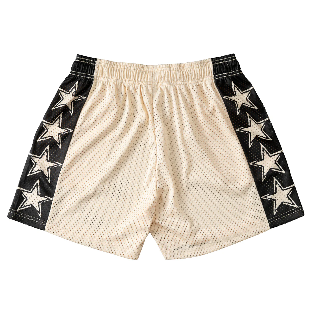 VENTED MESH SHORTS ALL STAR - CREAM / BLACK - Image 7