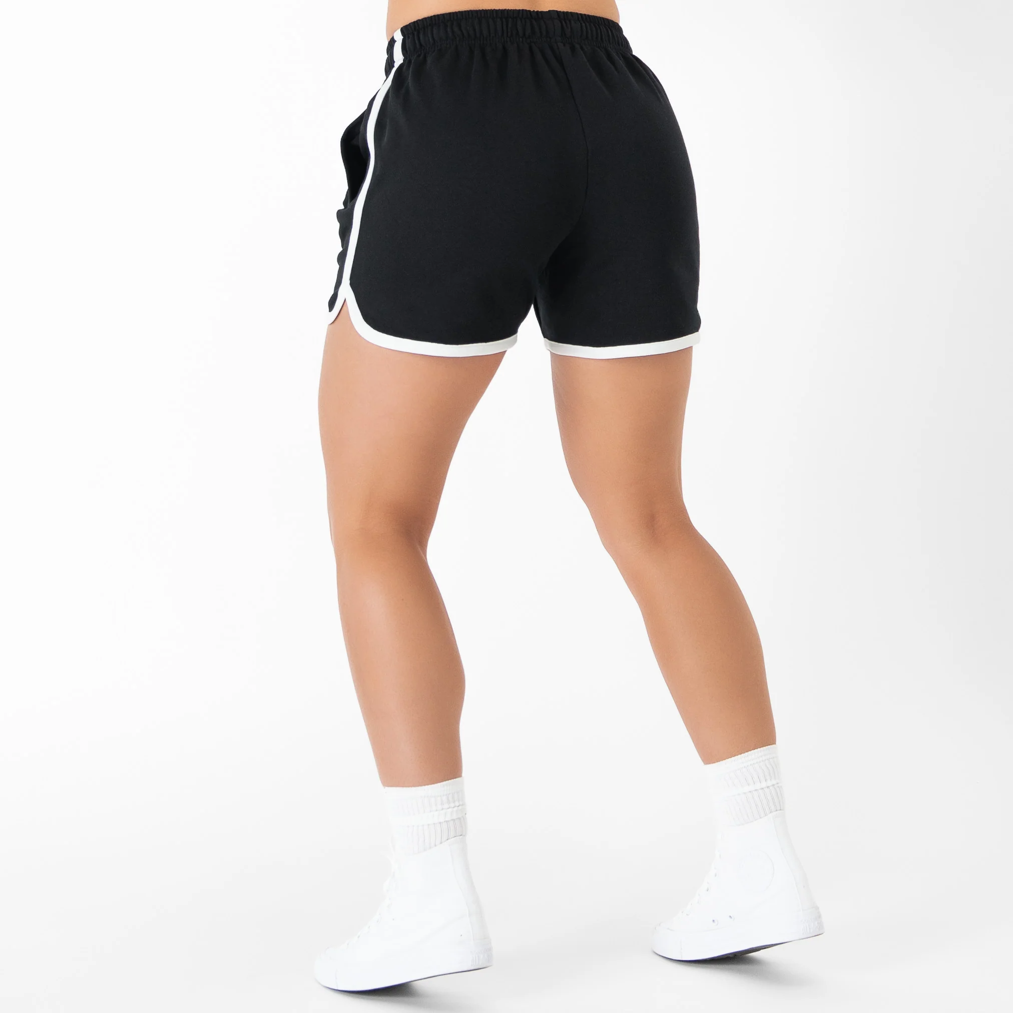 VINTAGE COTTON SHORTS (MID THIGH CUT) - BLACK - Image 6