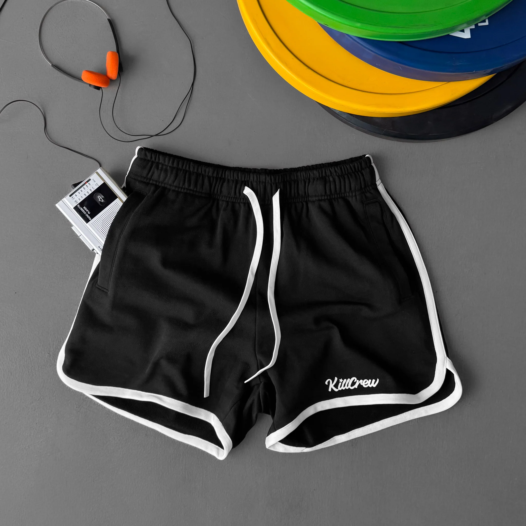 VINTAGE COTTON SHORTS (MID THIGH CUT) - BLACK - Image 7