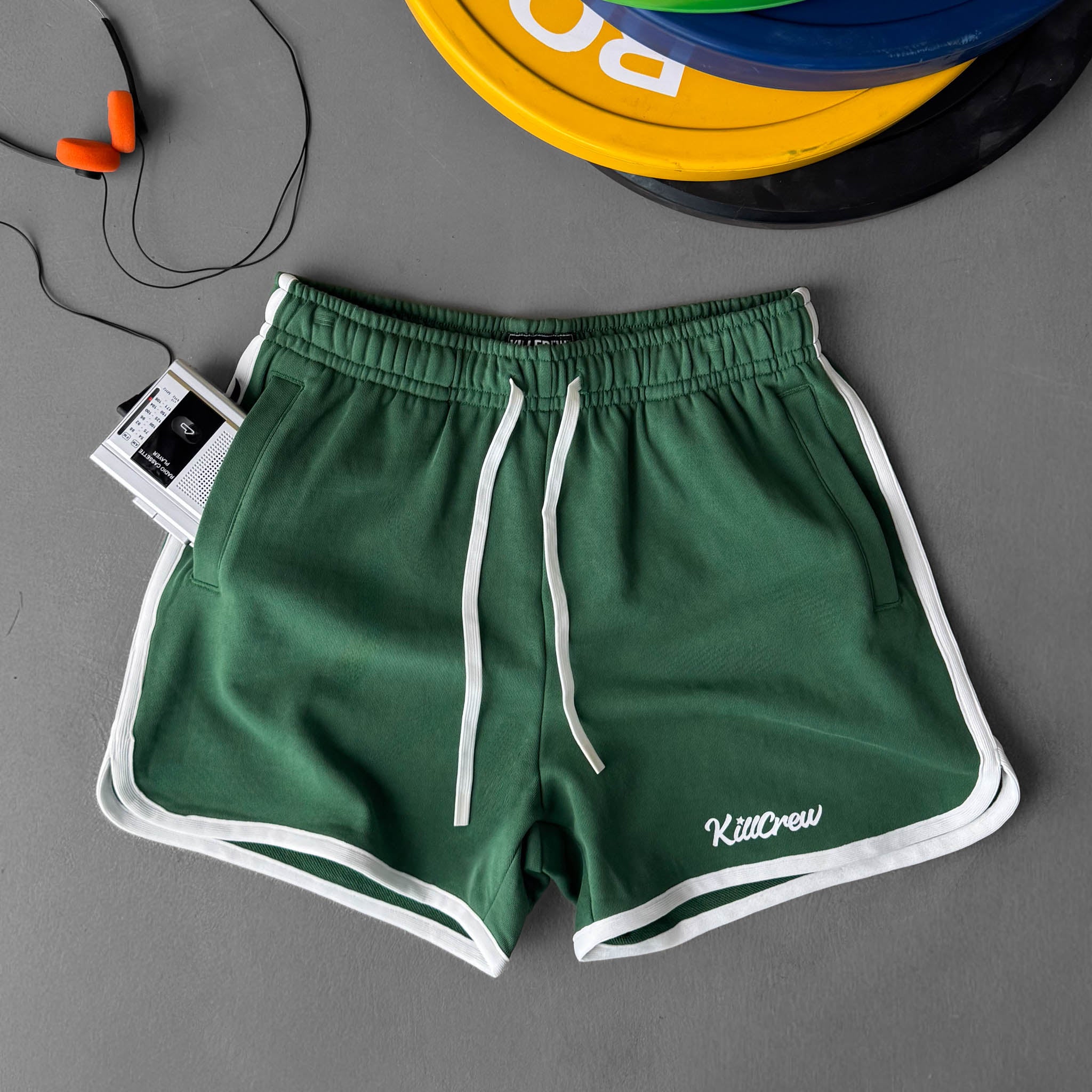 VINTAGE COTTON SHORTS (MID THIGH CUT) - GREEN - Image 7