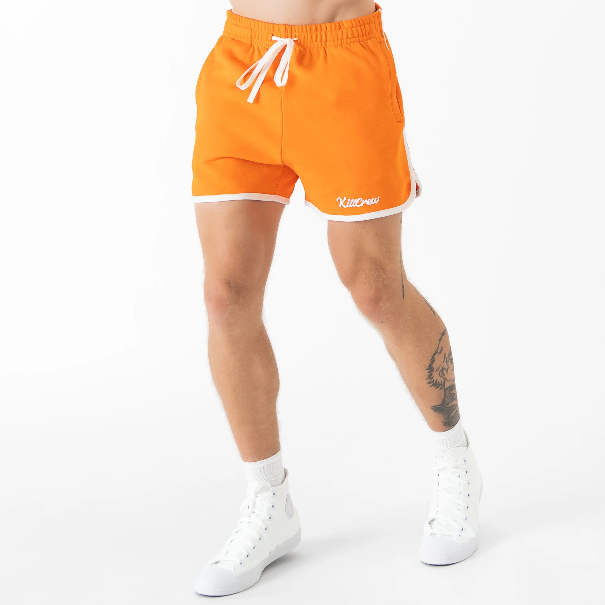 VINTAGE COTTON SHORTS (MID THIGH CUT) - ORANGE - Image 3