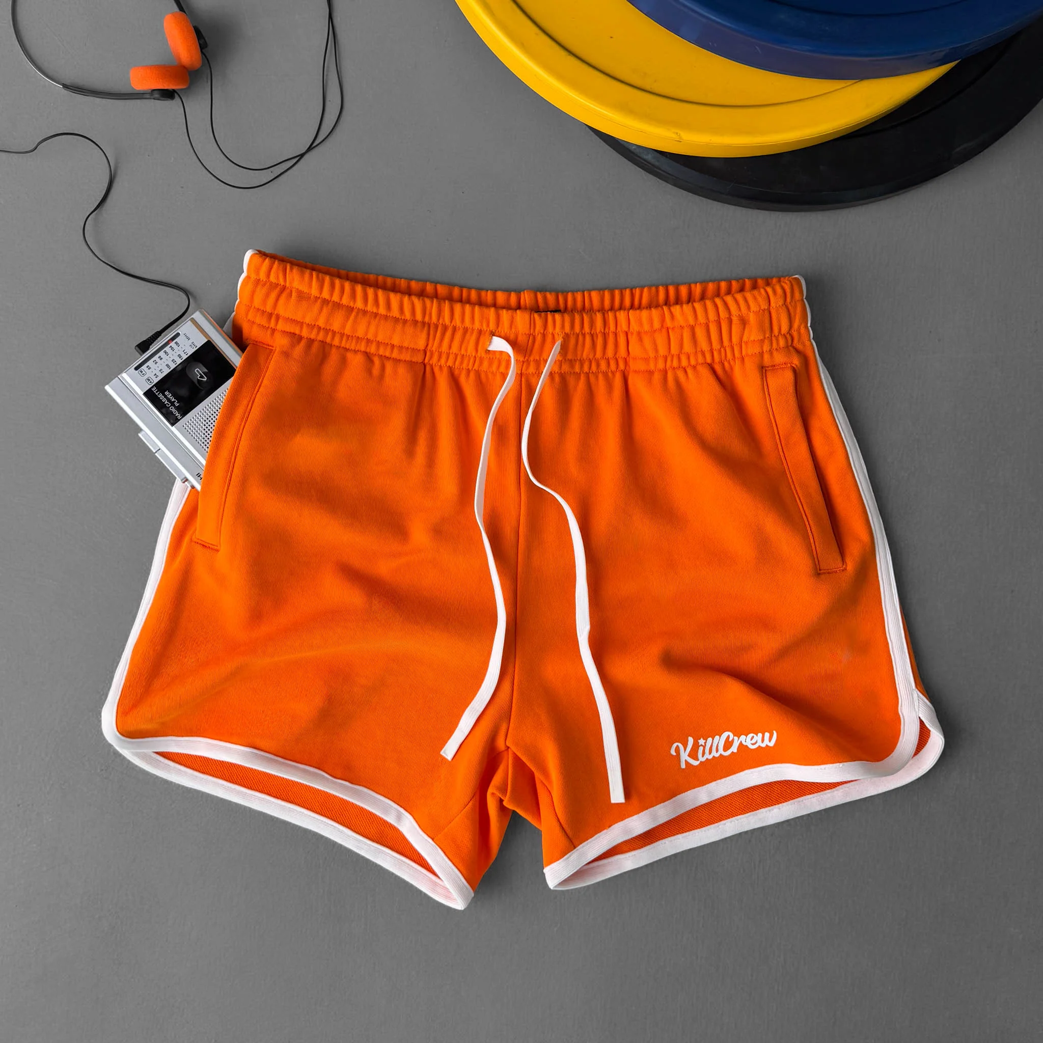 VINTAGE COTTON SHORTS (MID THIGH CUT) - ORANGE - Image 7