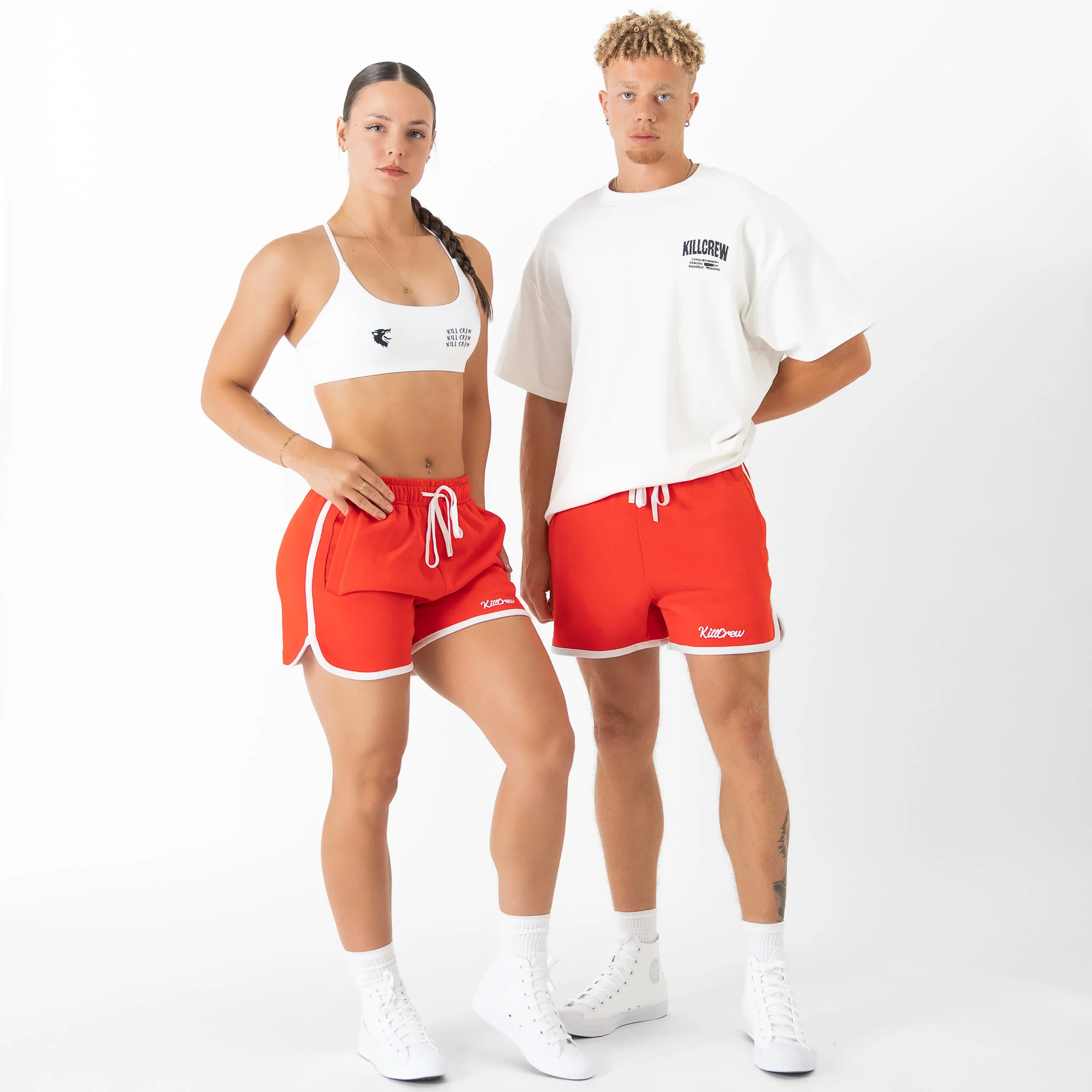VINTAGE COTTON SHORTS (MID THIGH CUT) - RED - Image 2