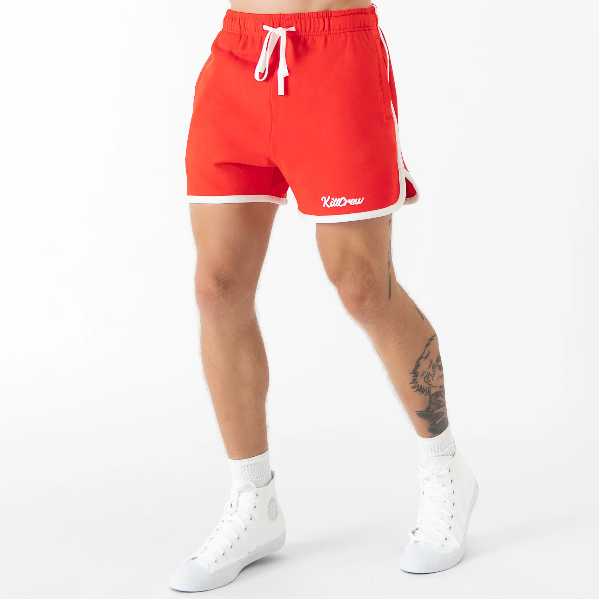 VINTAGE COTTON SHORTS (MID THIGH CUT) - RED - Image 3