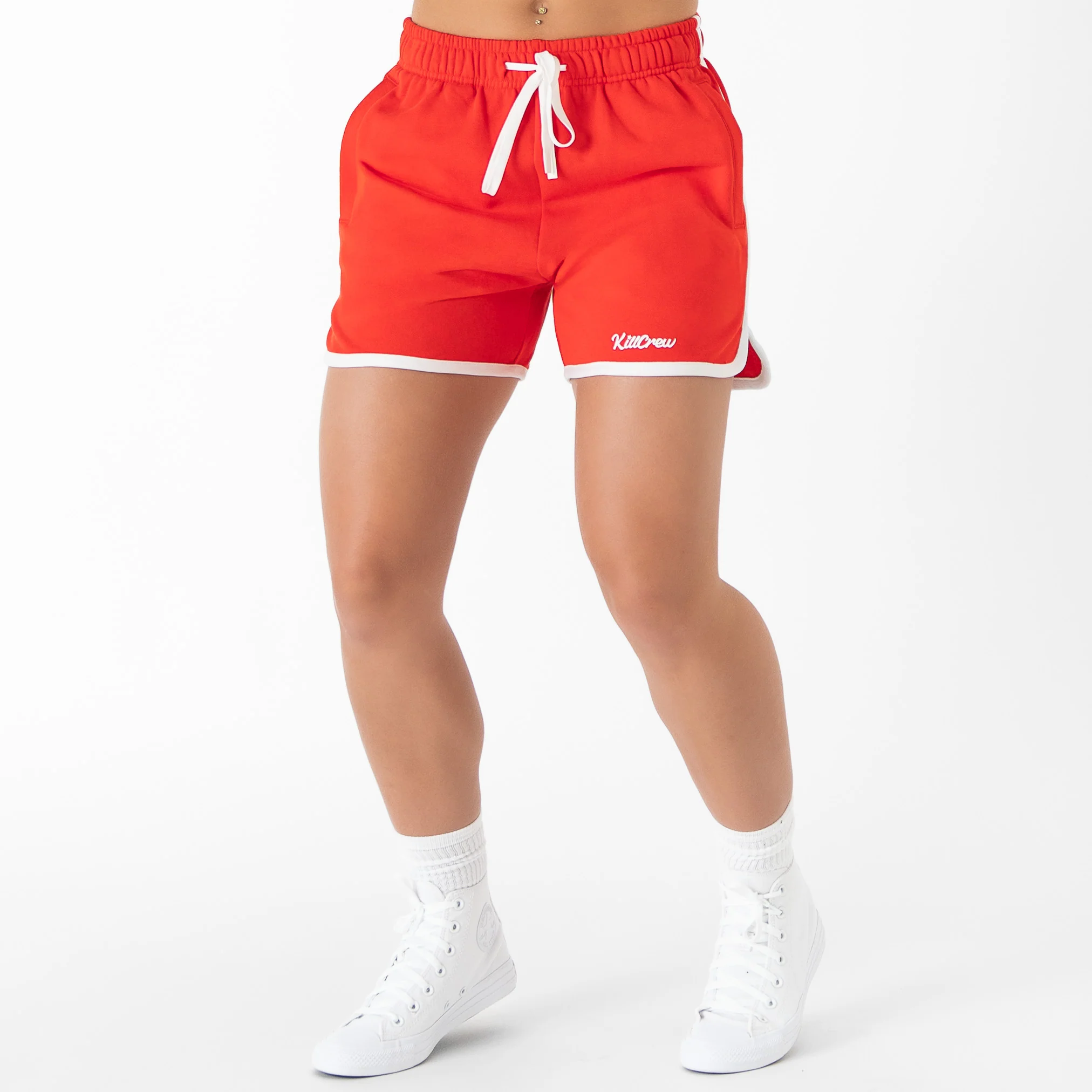 VINTAGE COTTON SHORTS (MID THIGH CUT) - RED - Image 5