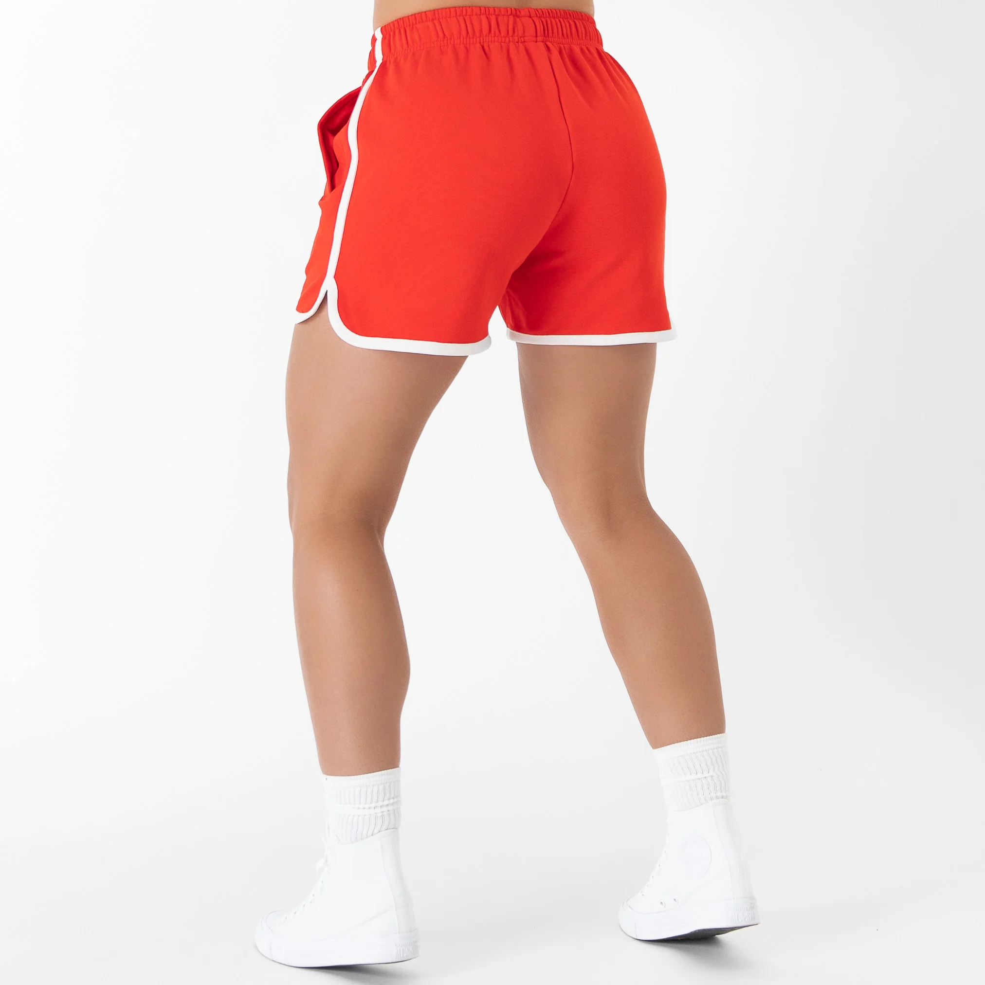 VINTAGE COTTON SHORTS (MID THIGH CUT) - RED - Image 6