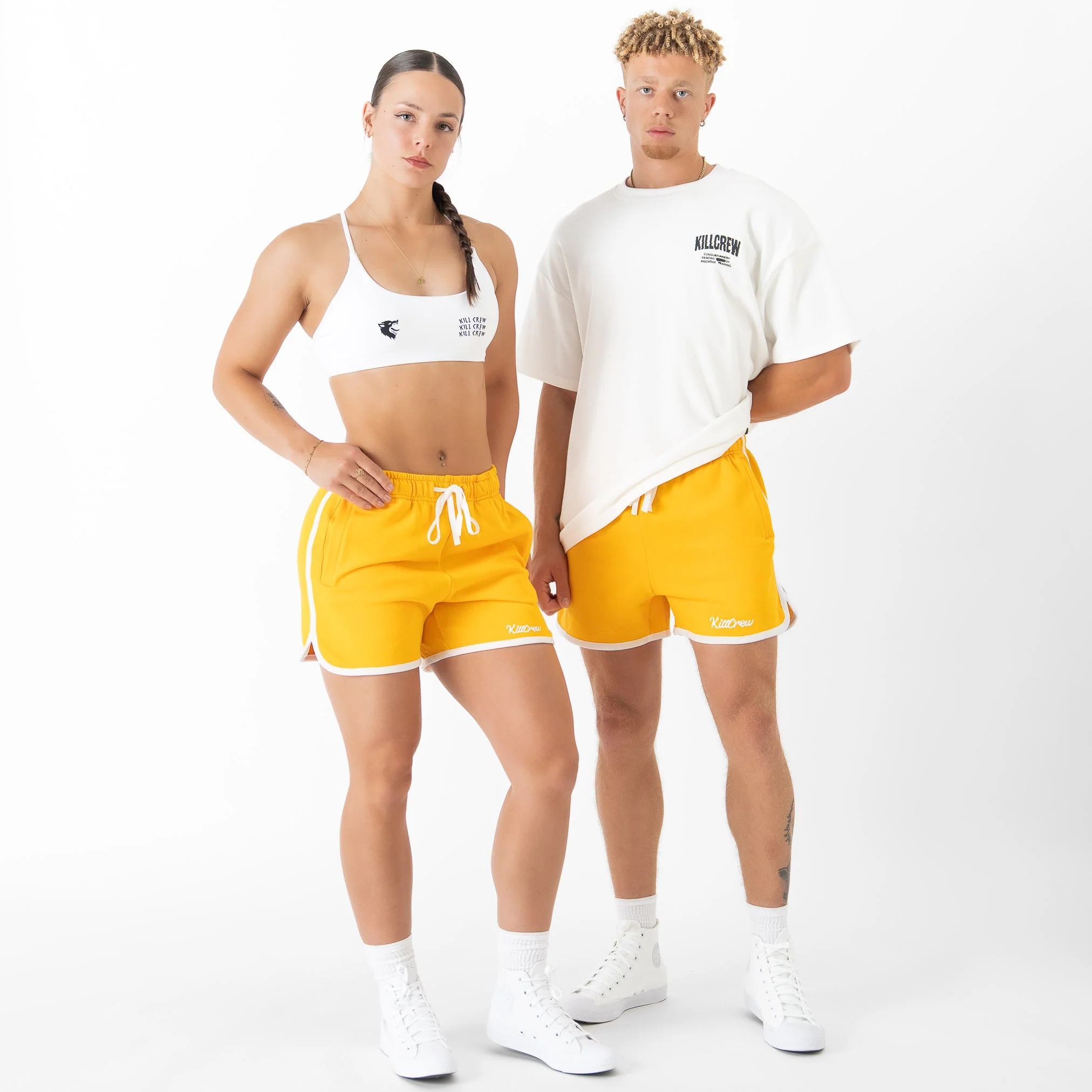 VINTAGE COTTON SHORTS (MID THIGH CUT) - YELLOW - Image 2