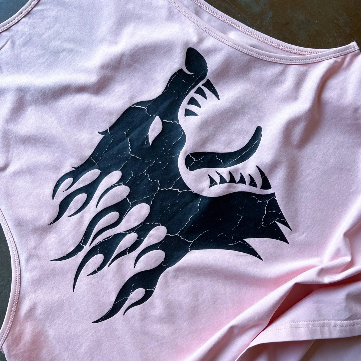 WAR WOLF TANK TOP - ROSÉ / BLACK - Image 4