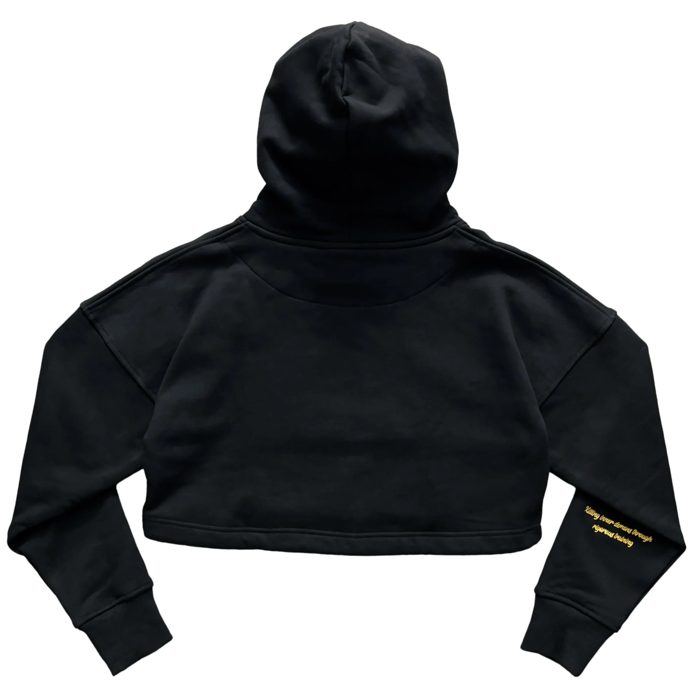 WOLF CROP HOODIE - BLACK - Image 3