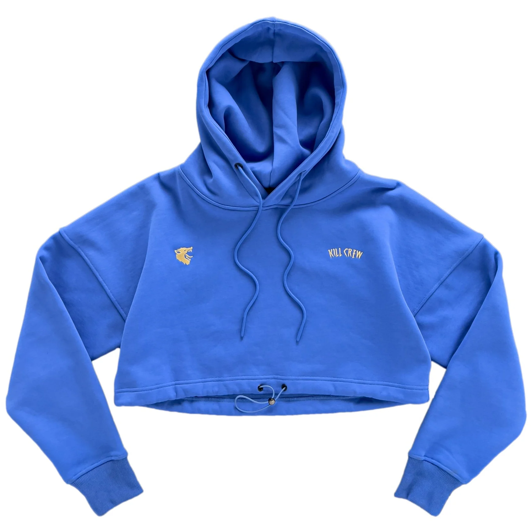 WOLF CROP HOODIE - BLUE - Image 2