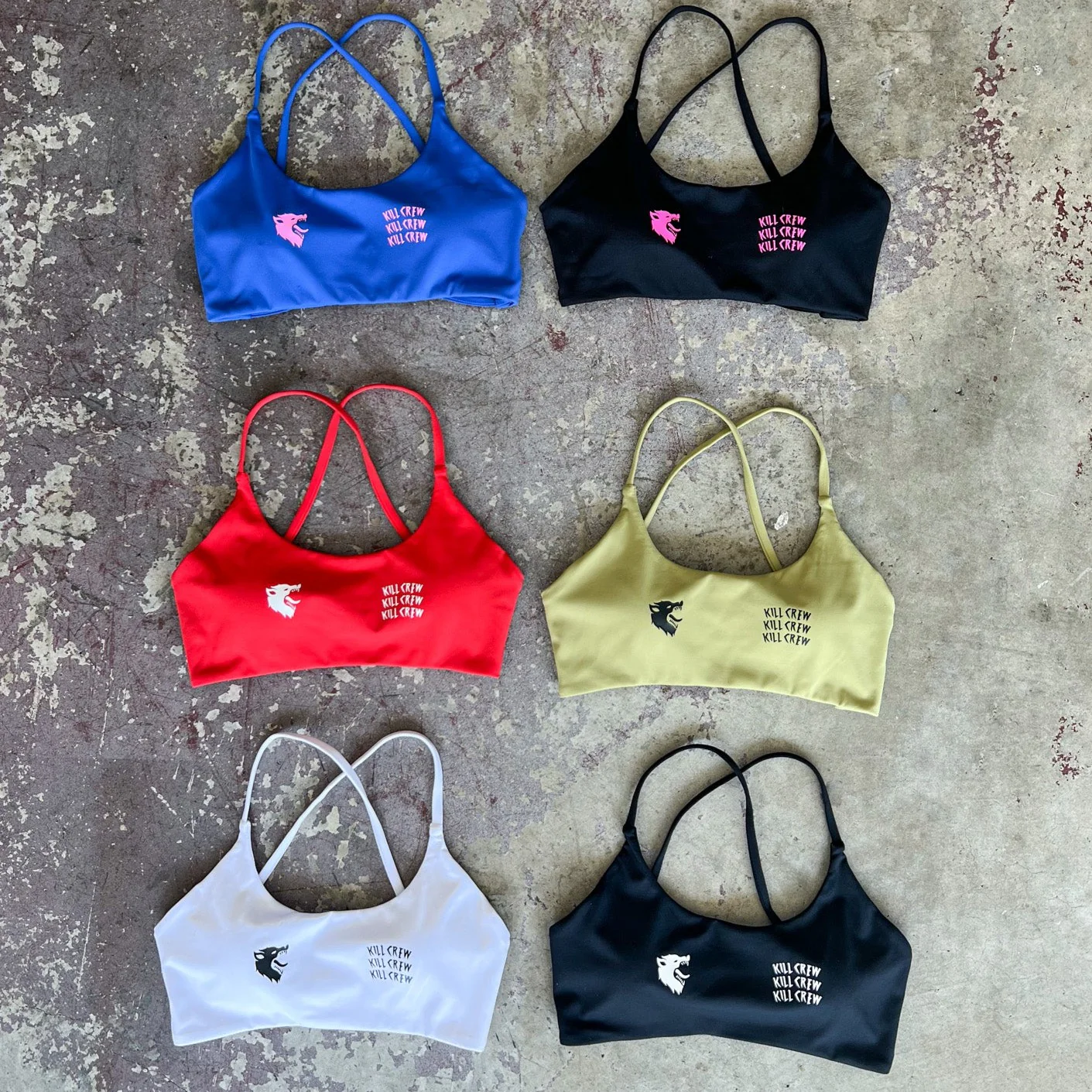 WOLF LOW SUPPORT SPORTS BRA - BLUE / PINK - Image 4