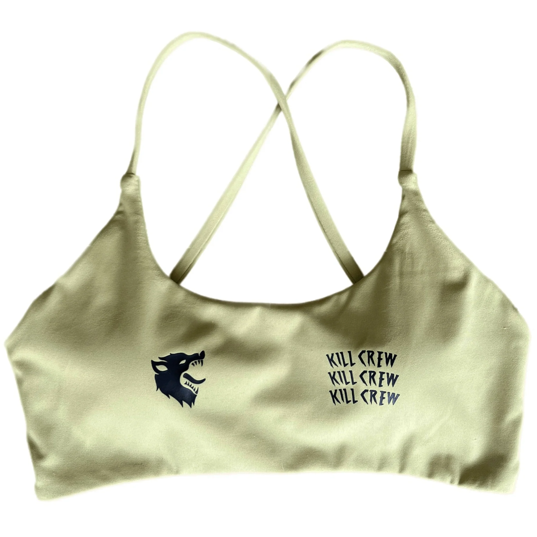 WOLF LOW SUPPORT SPORTS BRA - OLIVE / BLACK - Image 3