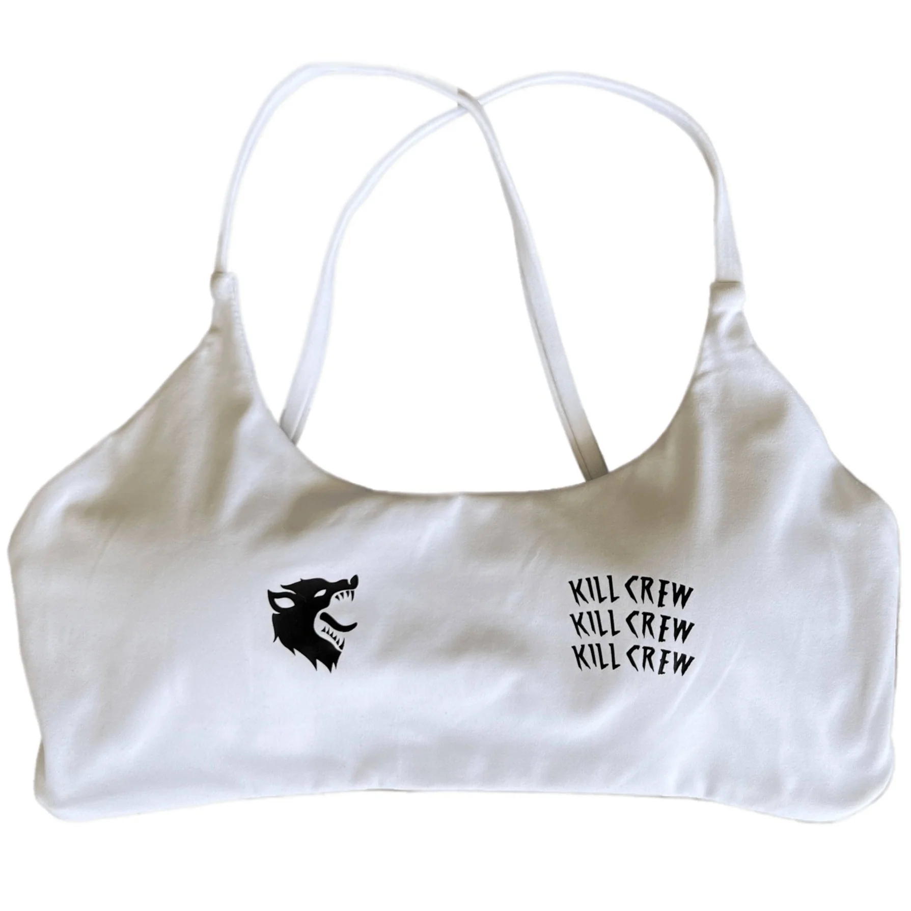 WOLF LOW SUPPORT SPORTS BRA -  WHITE / BLACK - Image 3