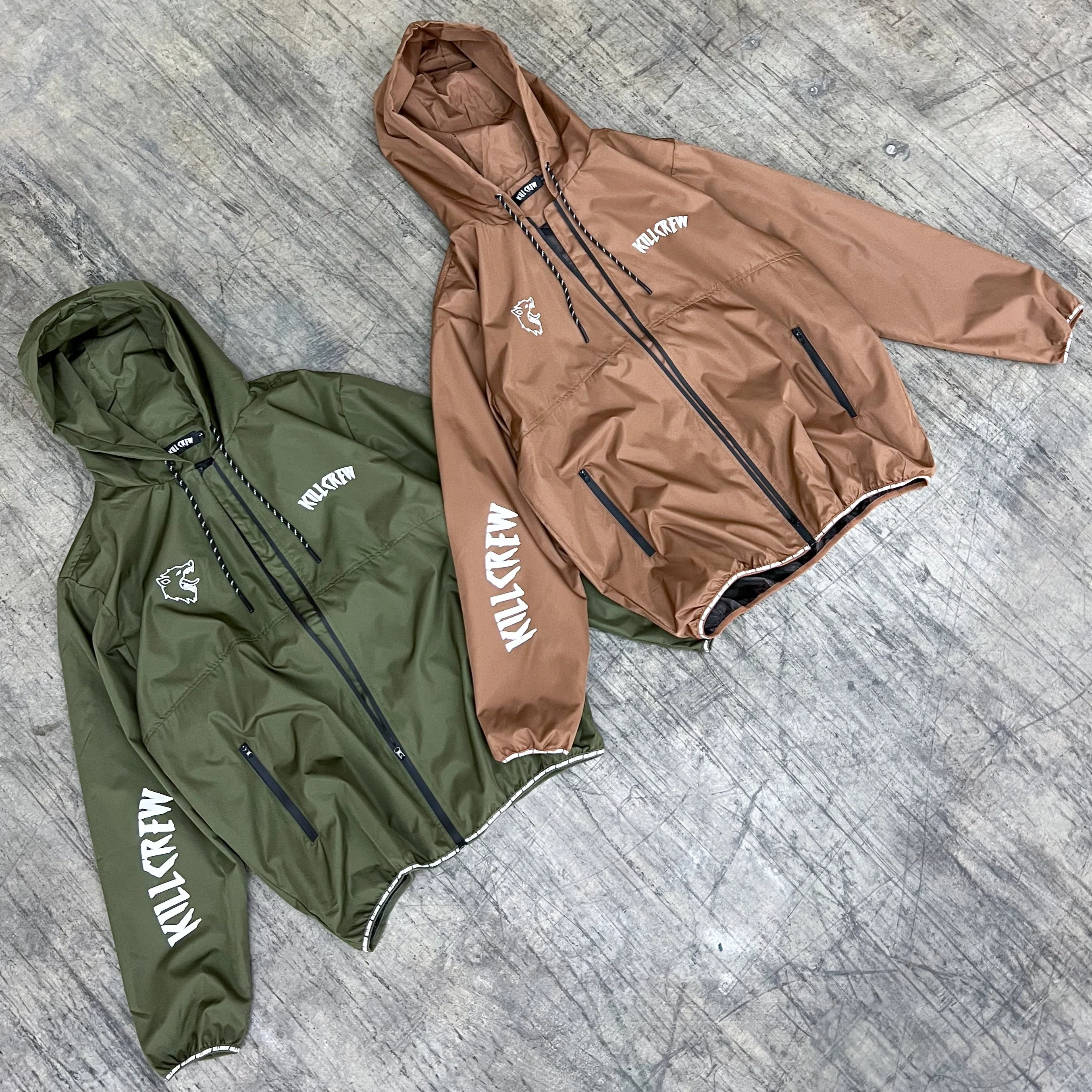 WOLF QUICK DRY WINDBREAKER - OLIVE / WHITE - Image 4