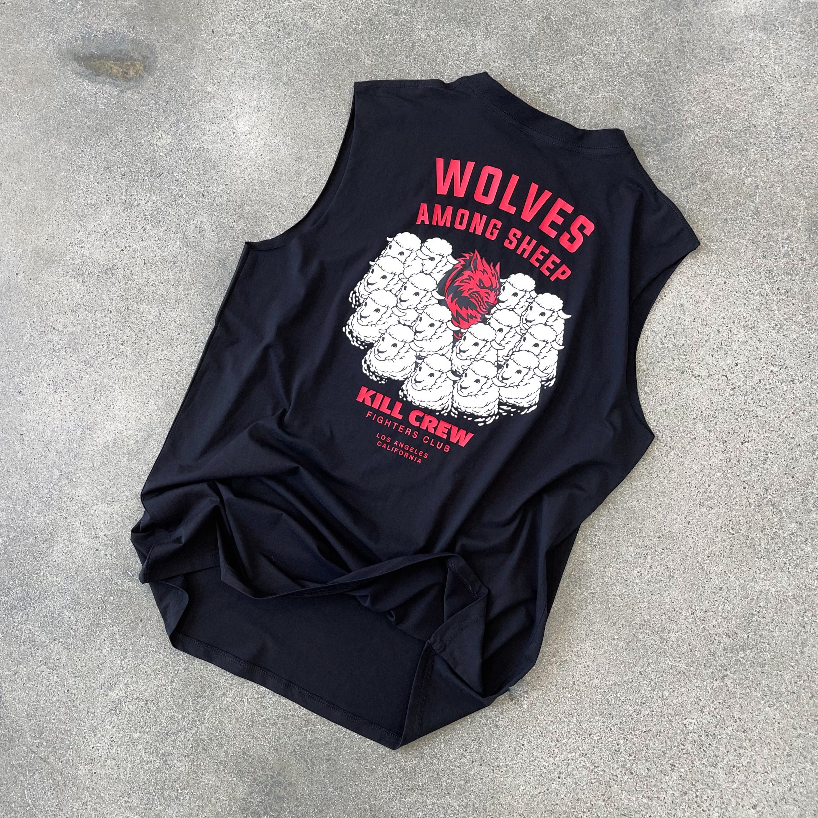 WOLVES AMONG SHEEP CUTOFF - BLACK - Image 2