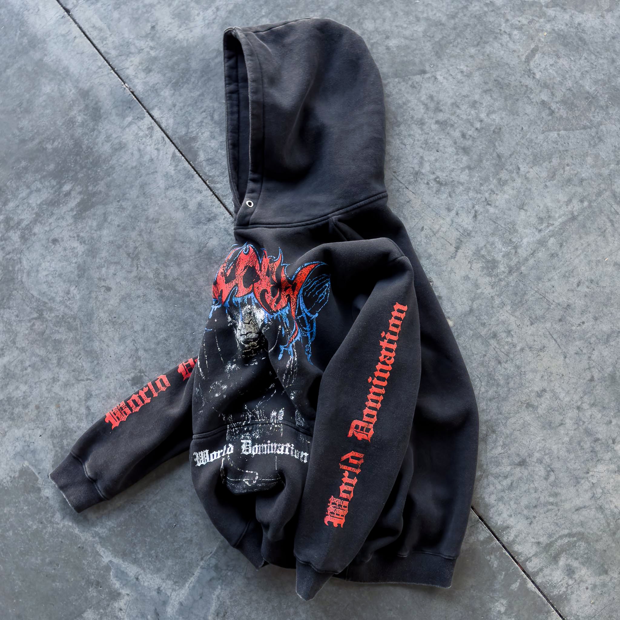 OVERSIZED LUX WORLD DOMINATION HOODIE - BLACK - Image 5